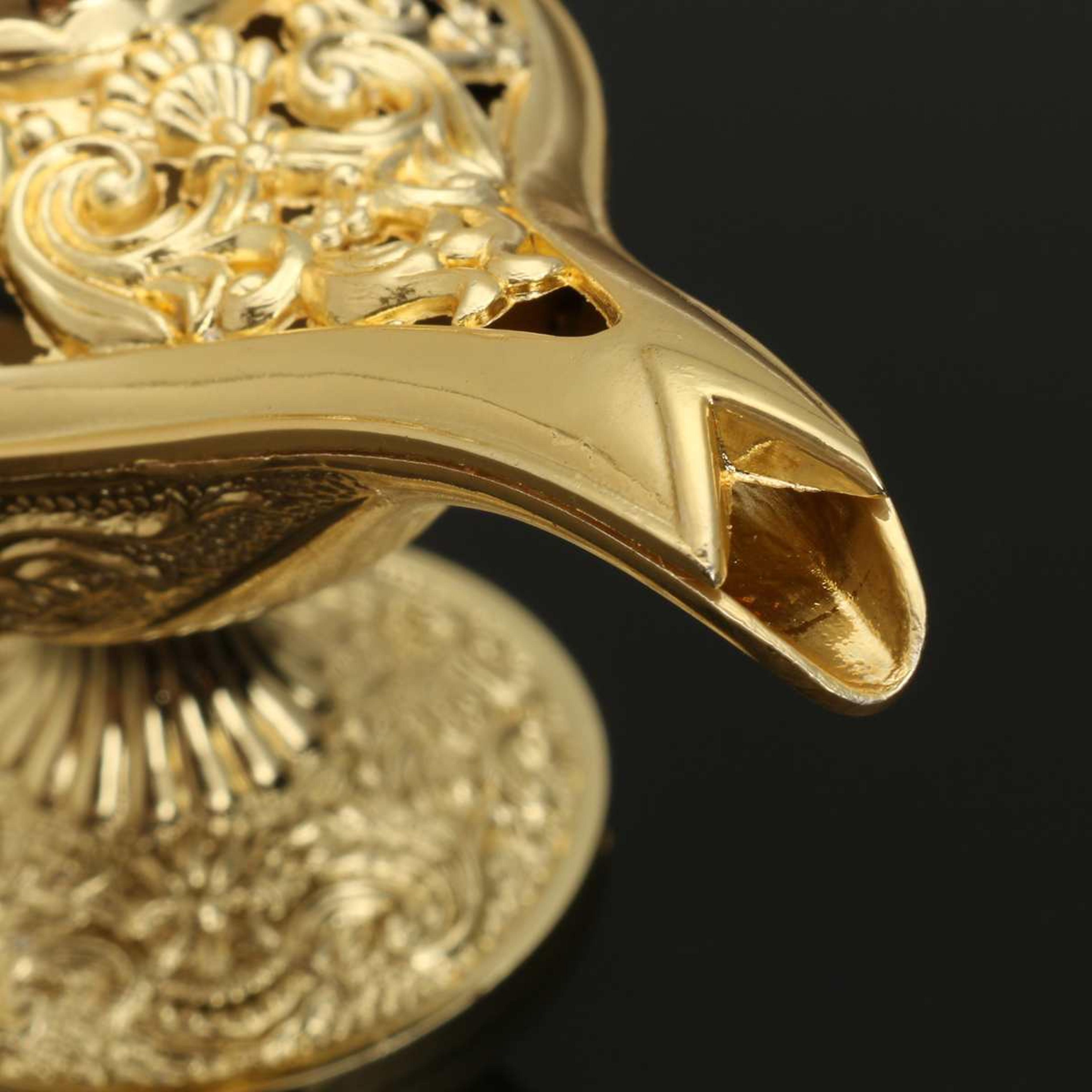 Collectable Carved Rare Genies Lamp Gold Zinc Alloy Aladdins Lamp Model for Home Decoration