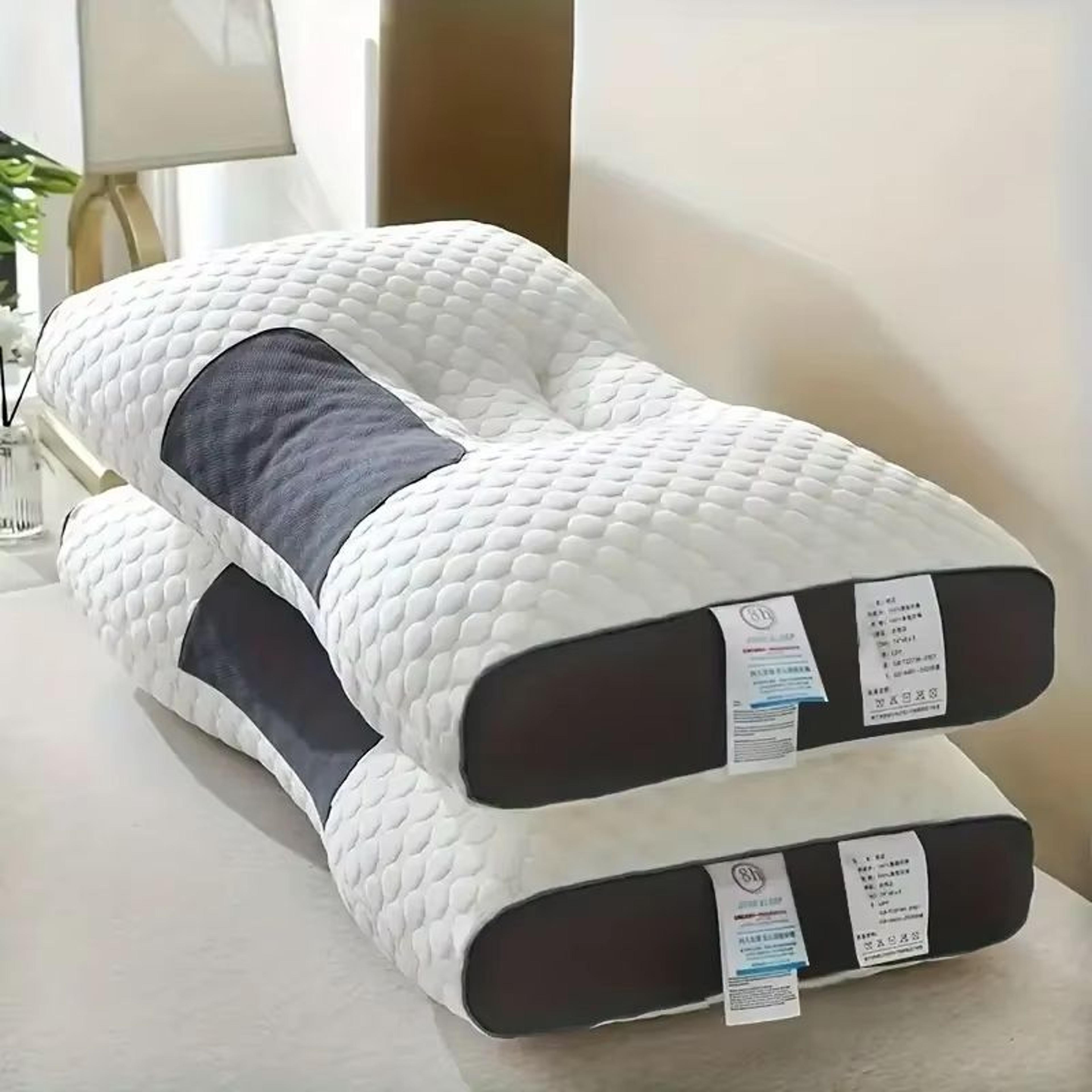 cervical orthopedic neck pillow, soybean fiber massage spa pillow for sleep & neck protection