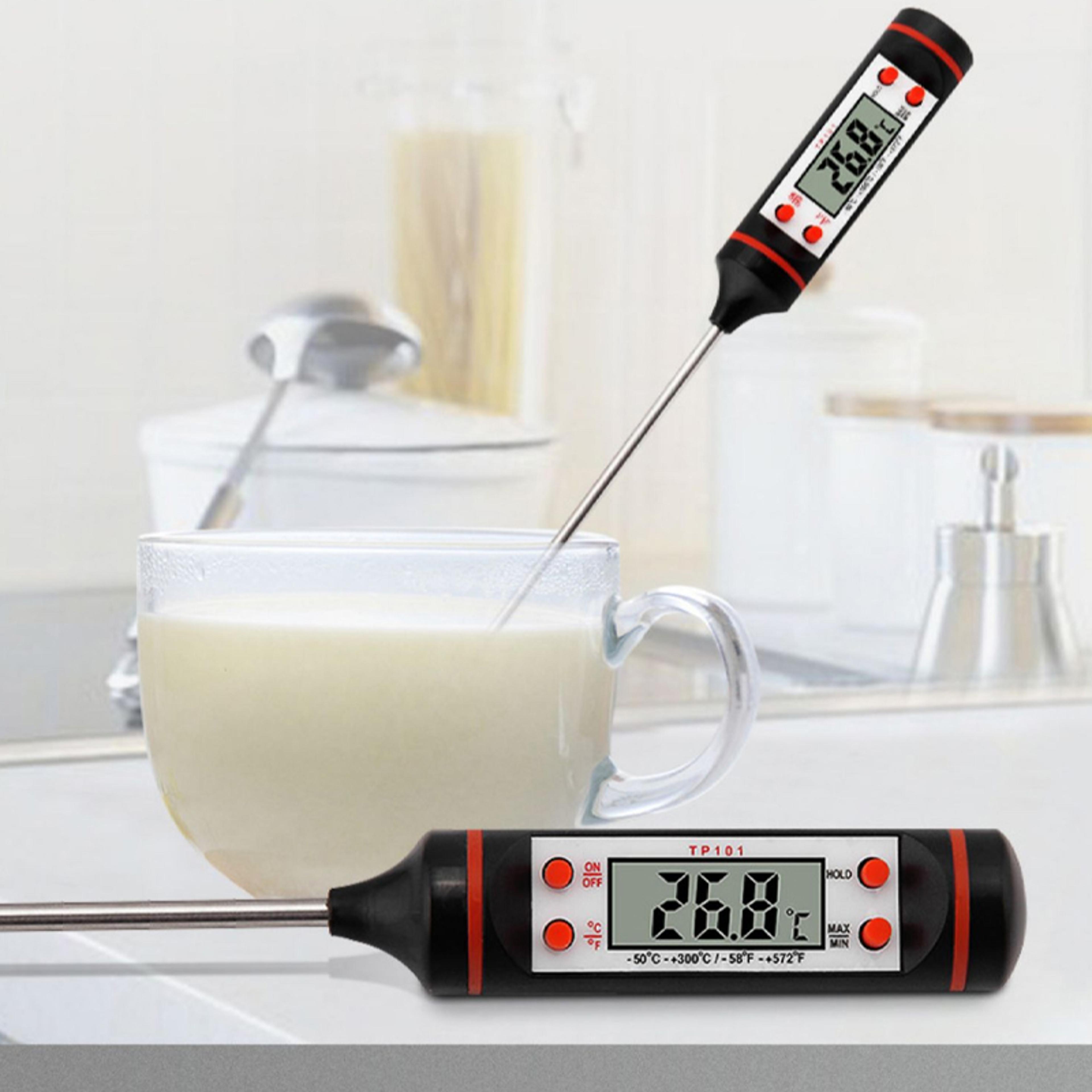 instant read digital thermometer, professional cooking thermometer with backlit display for bbq, candy making,milk & oil