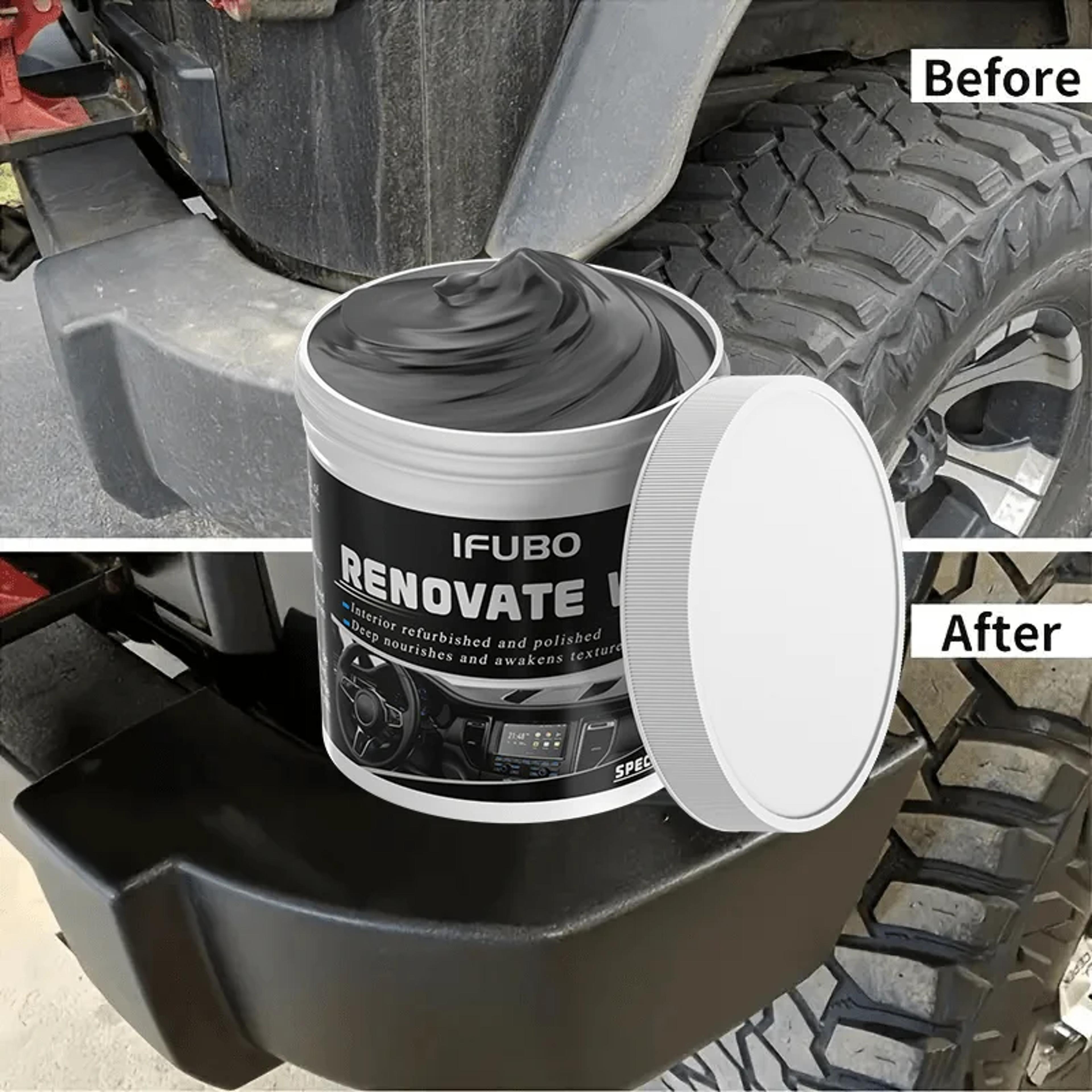 car interior renovation wax, multi-purpose plastic parts repair agent, tire protection & whitening solution