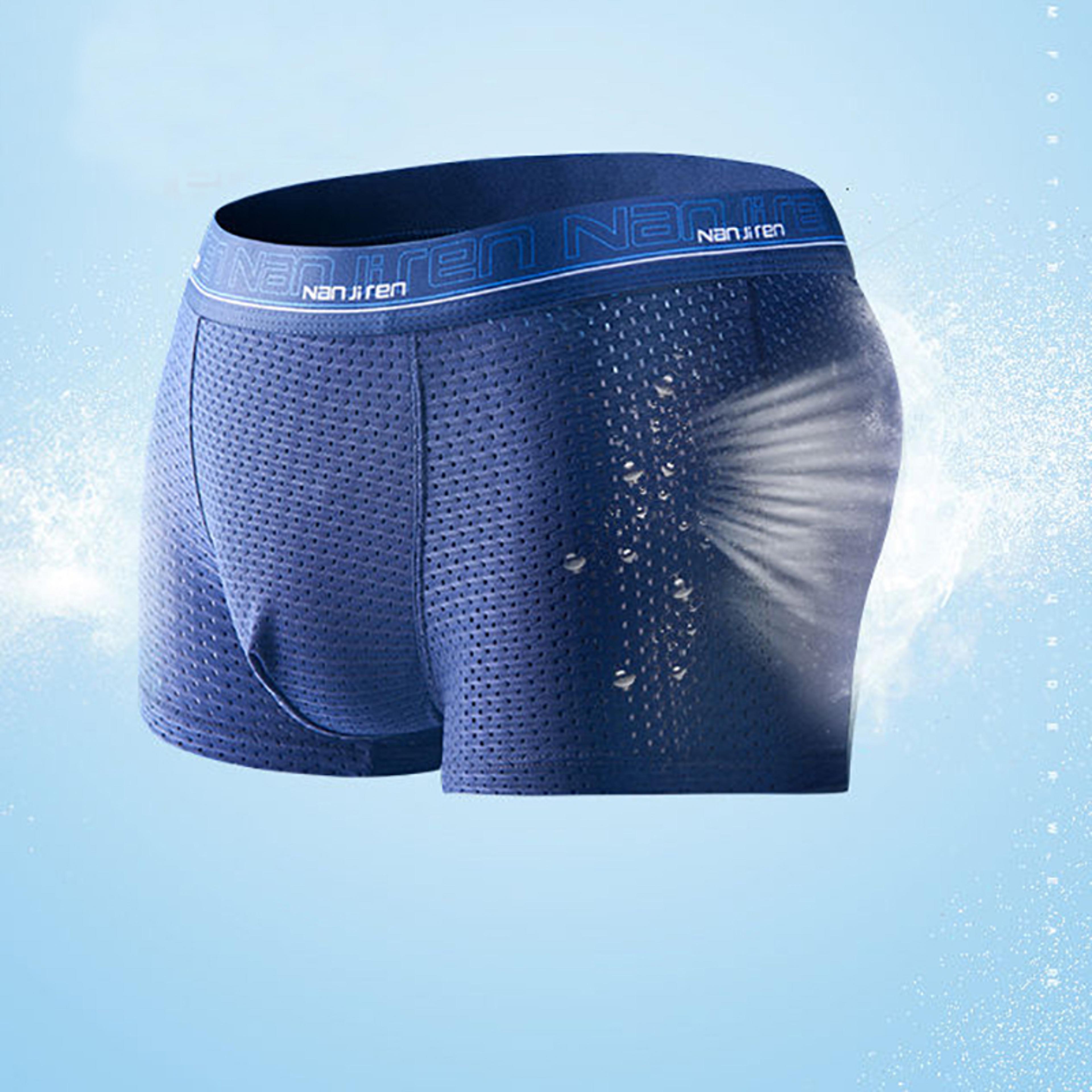 Ice Silk Mesh Boxer Shorts For Men Cool Comfortable  Sexy Slim Fit Underpants 3