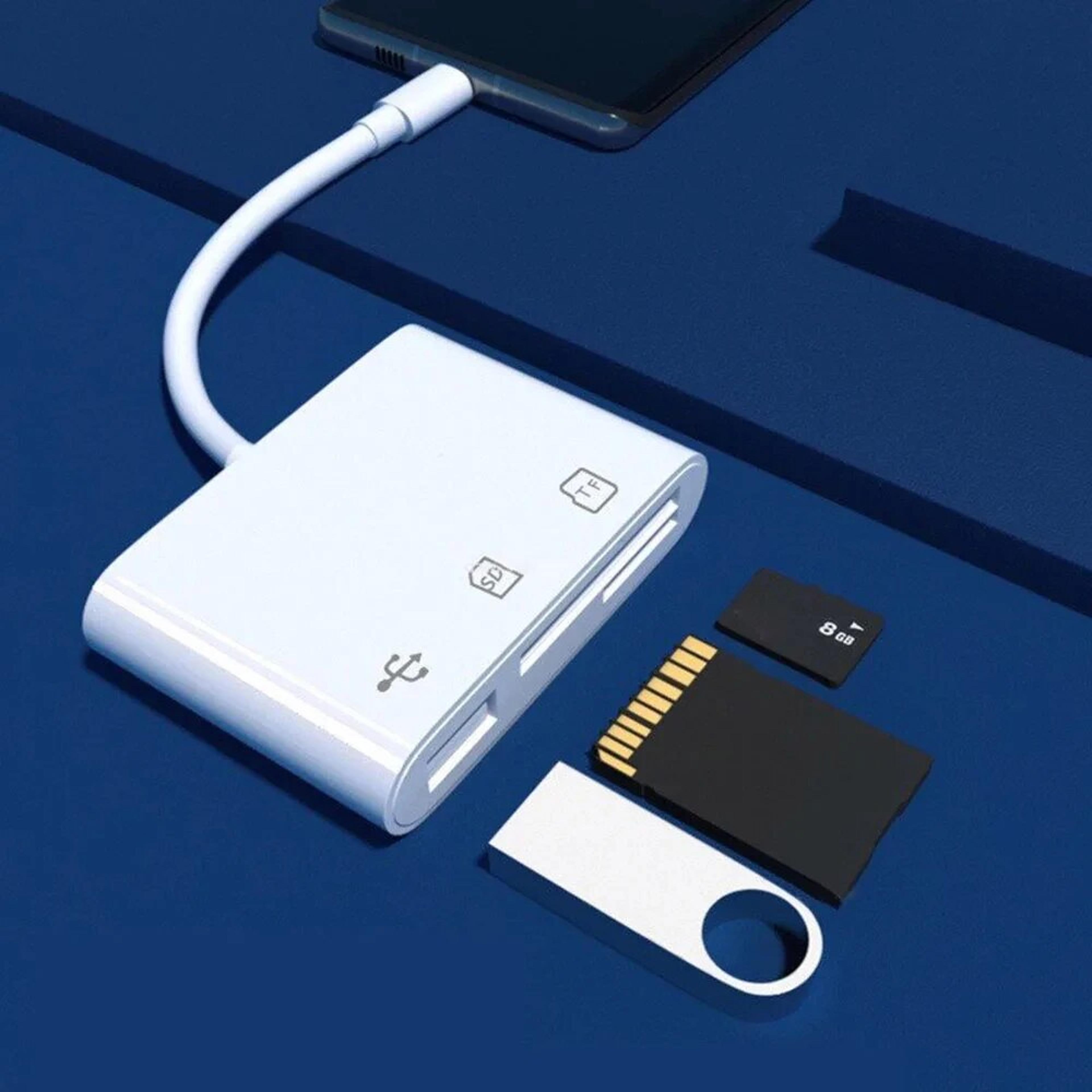 3 in 1 type-c memory card reader adapter, tf, cf, sd compact flash usb-c for macbook pro & huawei