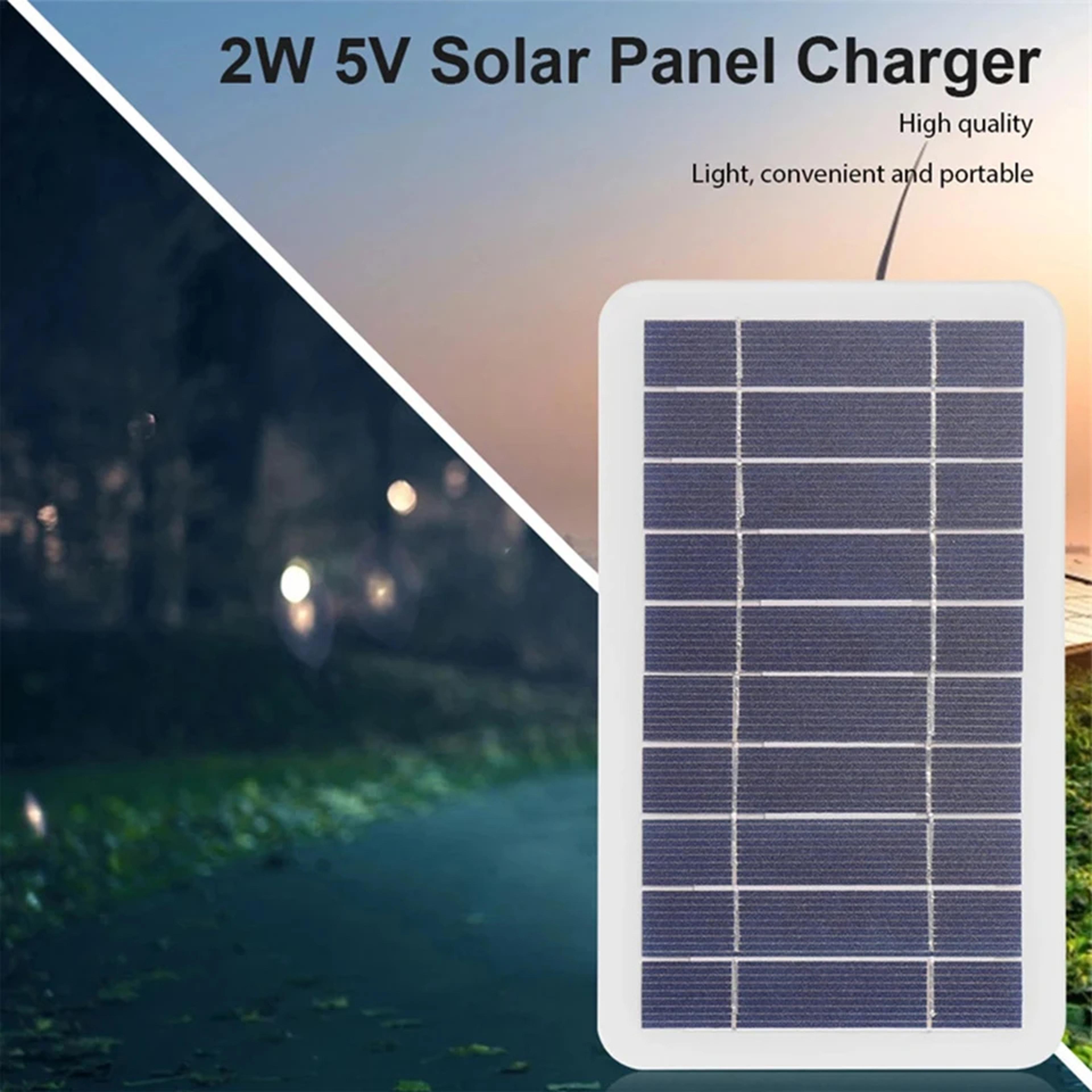 Compact 2W 5V Solar Charger Portable Mini Solar Panel for Outdoor Phone Charging