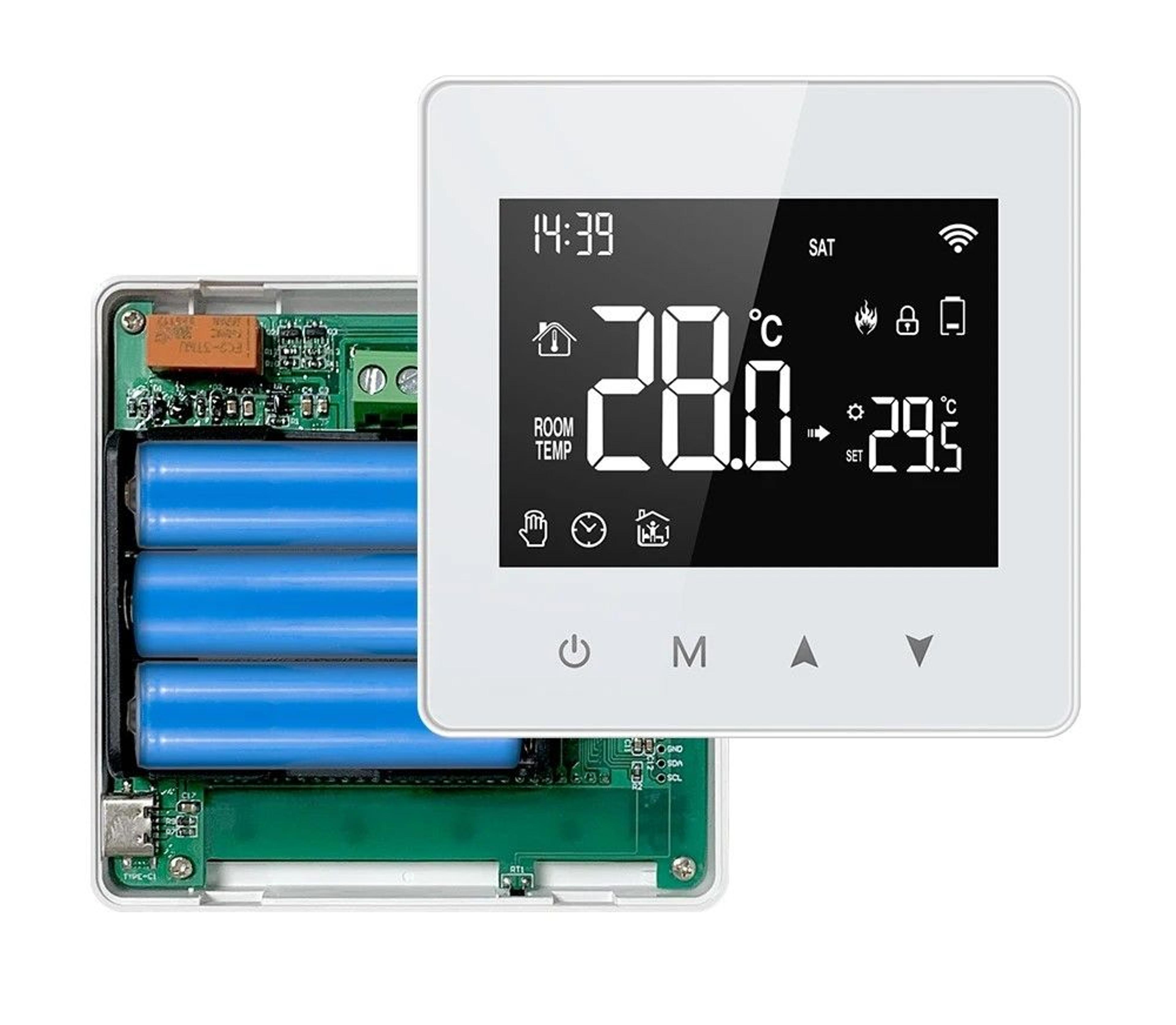 avatto tuya wifi smart thermostat, battery-powered temperature controller for water/gas boilers