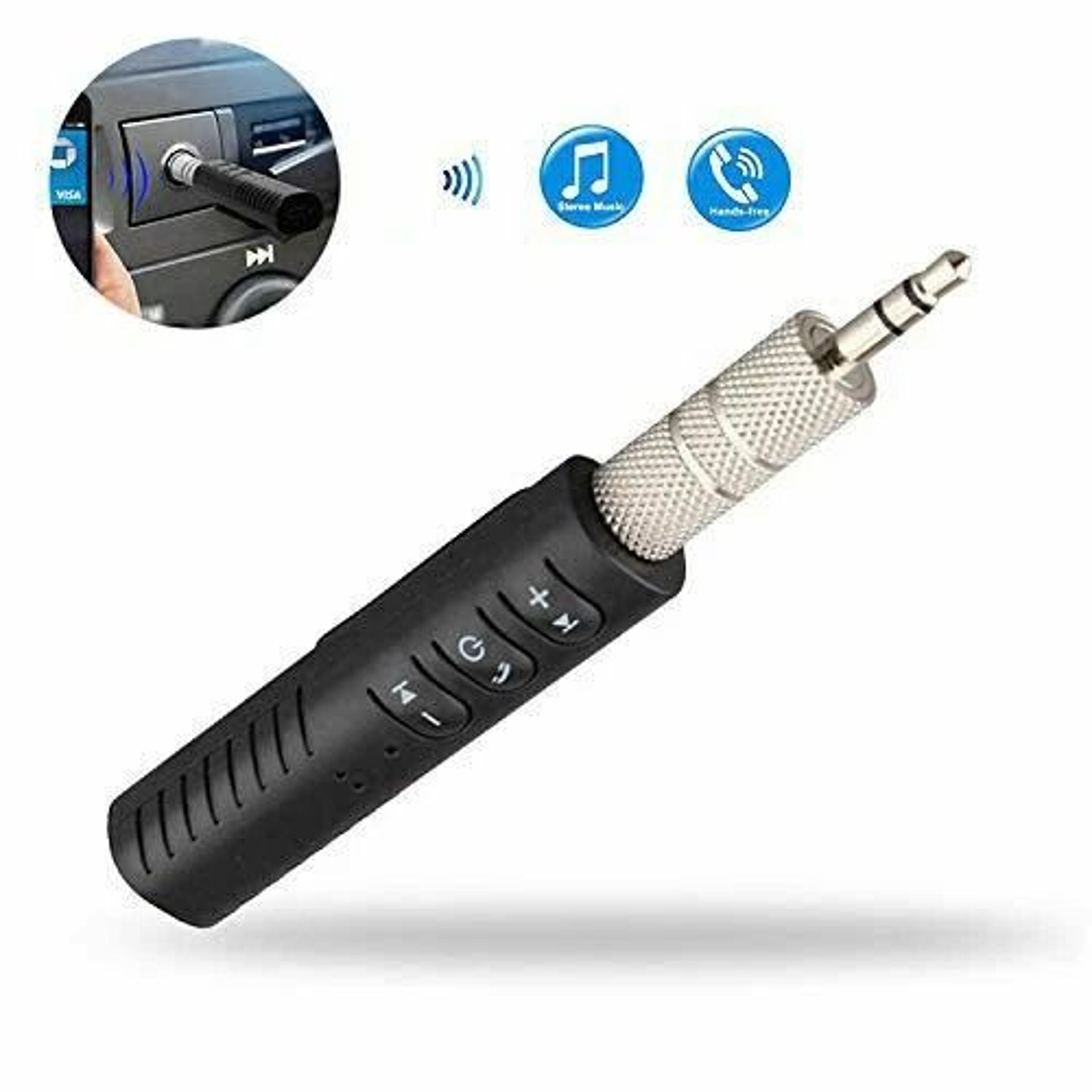 wireless bluetooth car adapter, mini receiver for aux audio, 3.5mm speaker adapter
