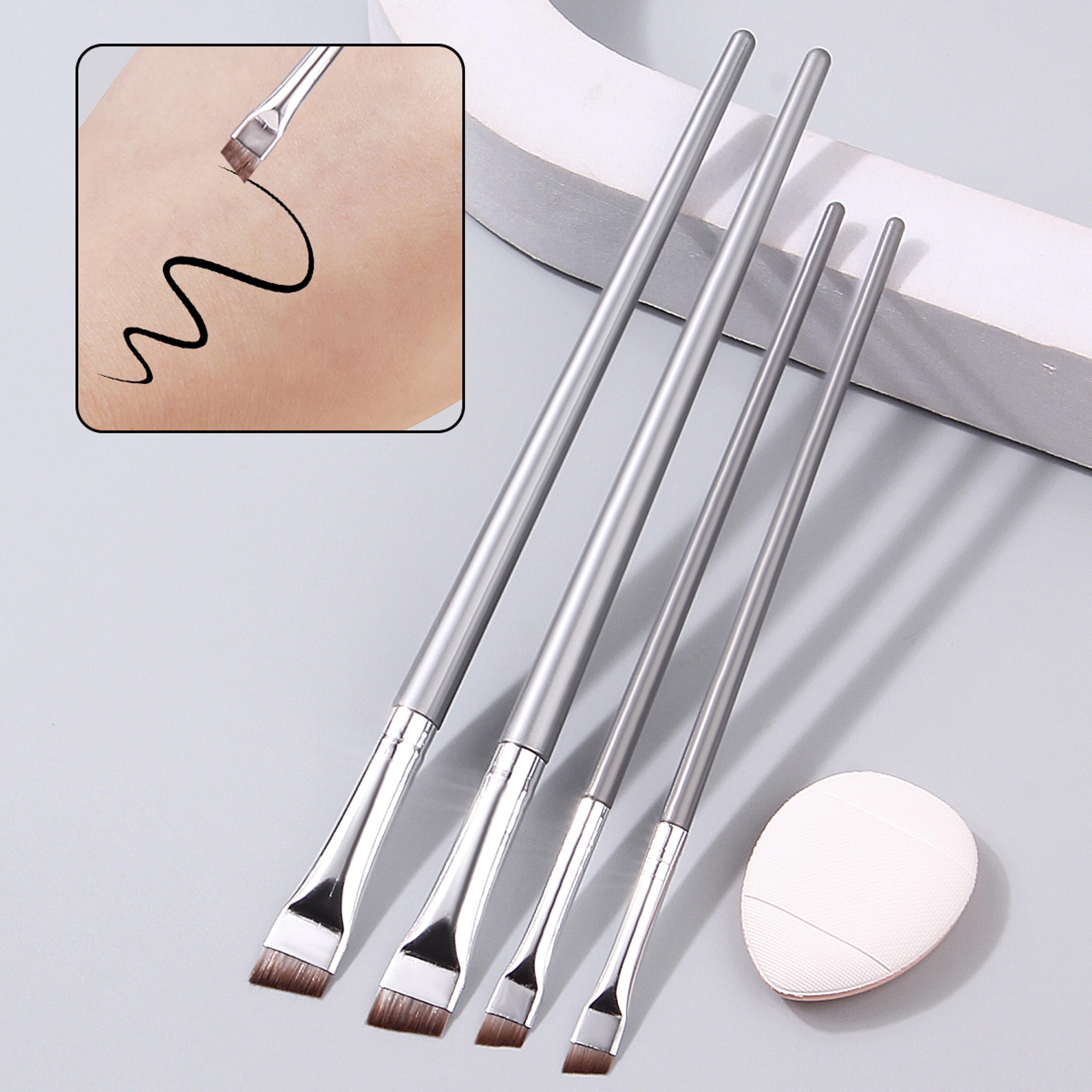 ultra-thin fine eyeliner eyebrow brushes, beginner eye detail makeup kit, mini concealer finger powder puff