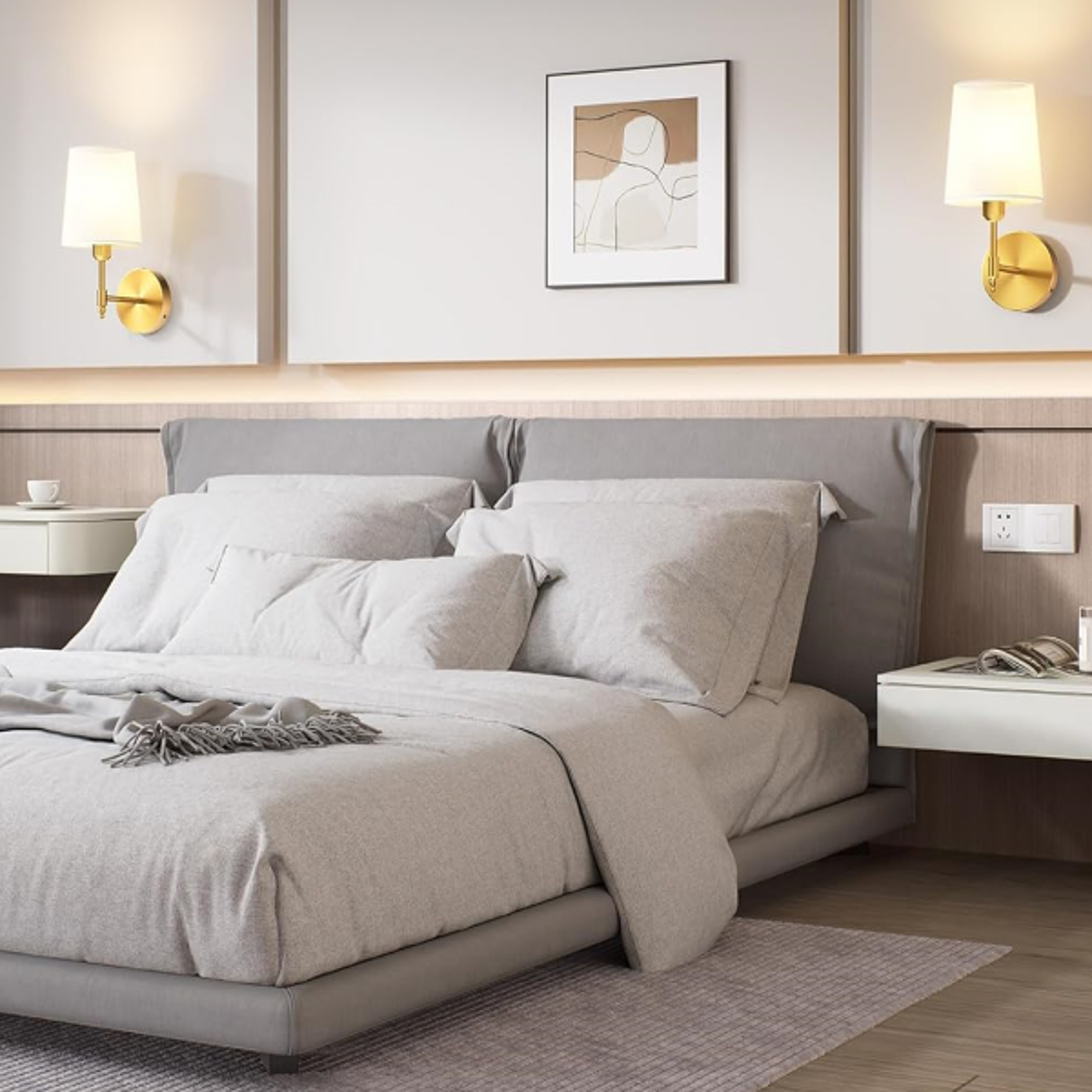 wireless wall lamp for bedroom and living room corridor, wiring-free rechargeable battery, dimmable detachable bulb