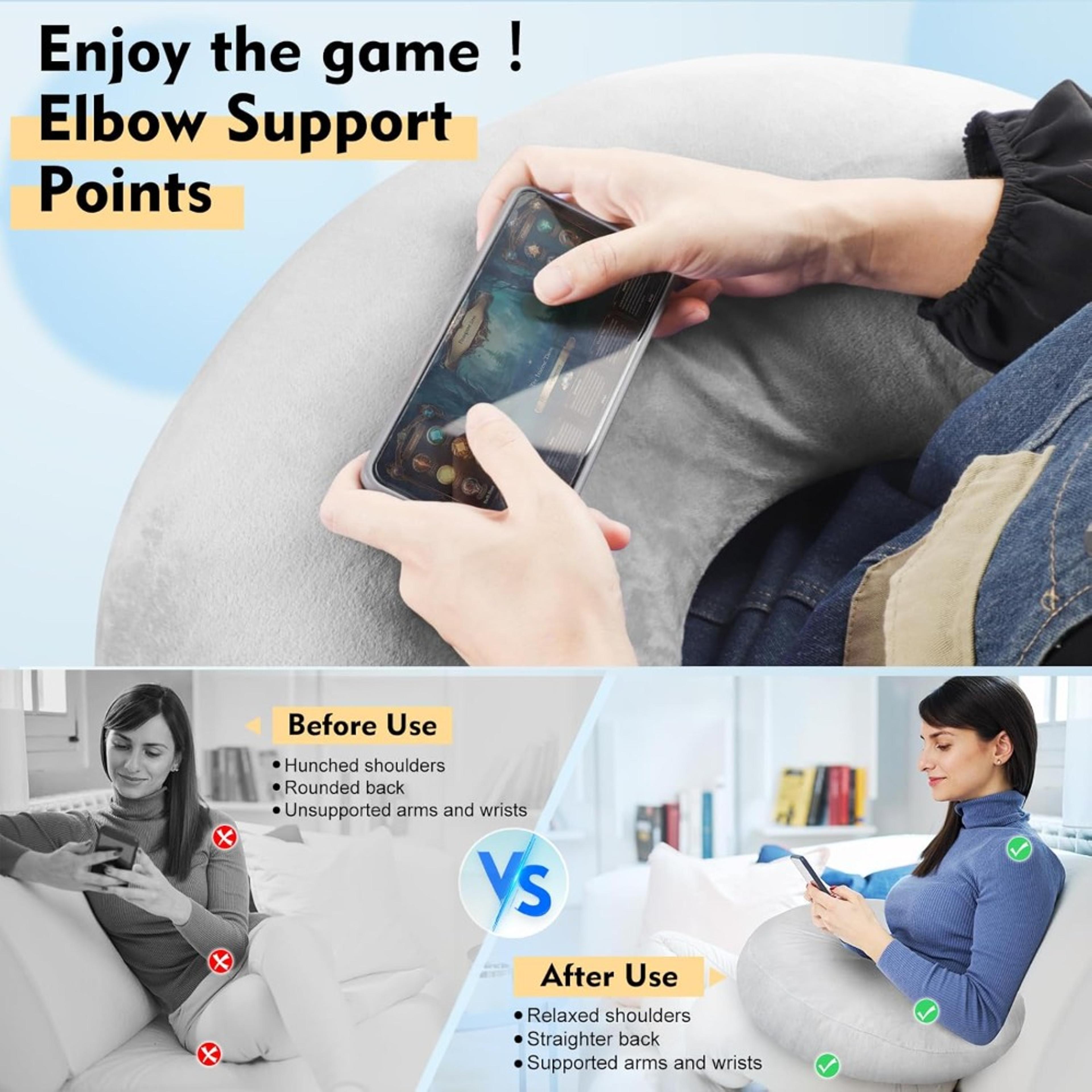 Ergonomic Reading And Gaming Pillow For Adults Arm Support Crochet Lap Desk 1