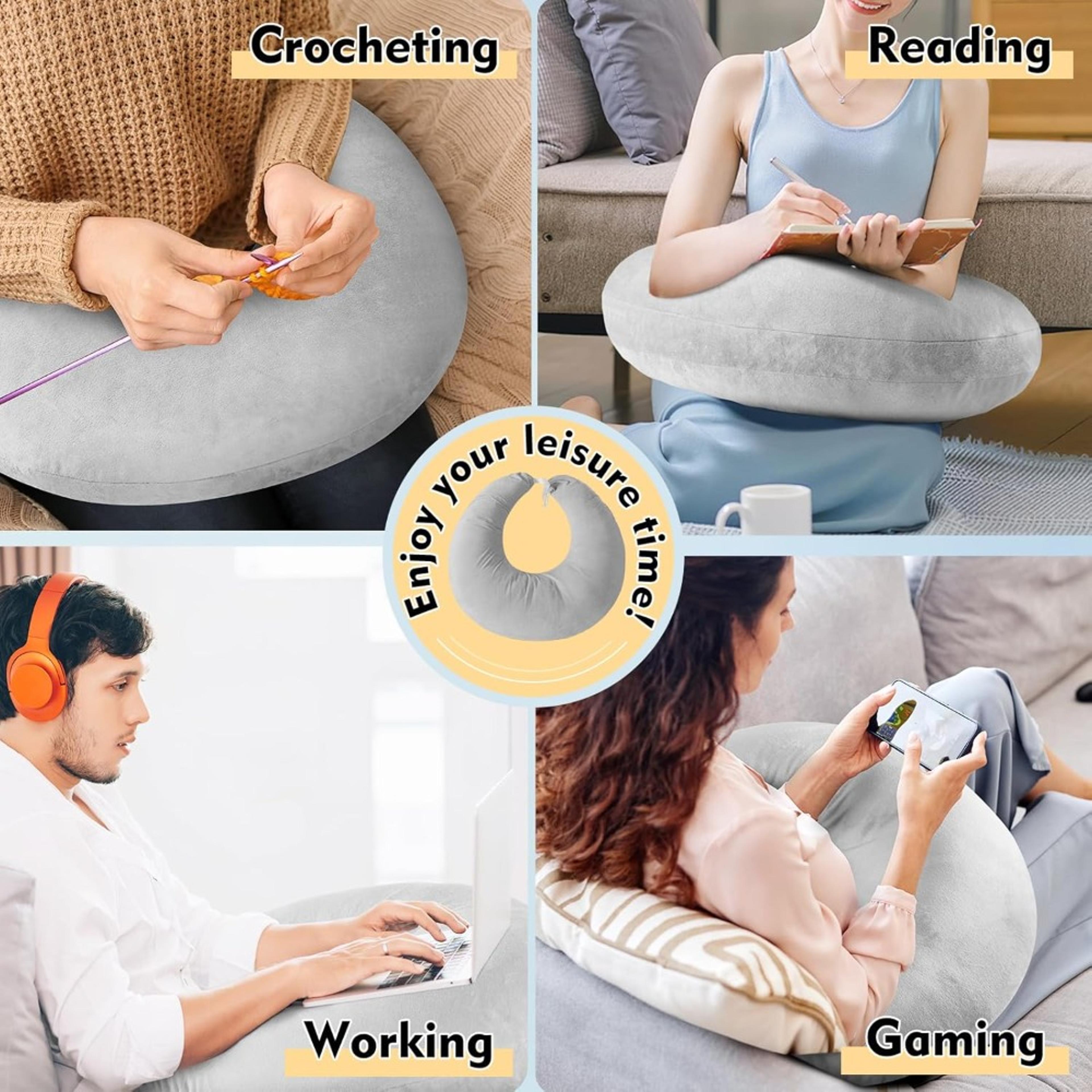 Ergonomic Reading And Gaming Pillow For Adults Arm Support Crochet Lap Desk 2