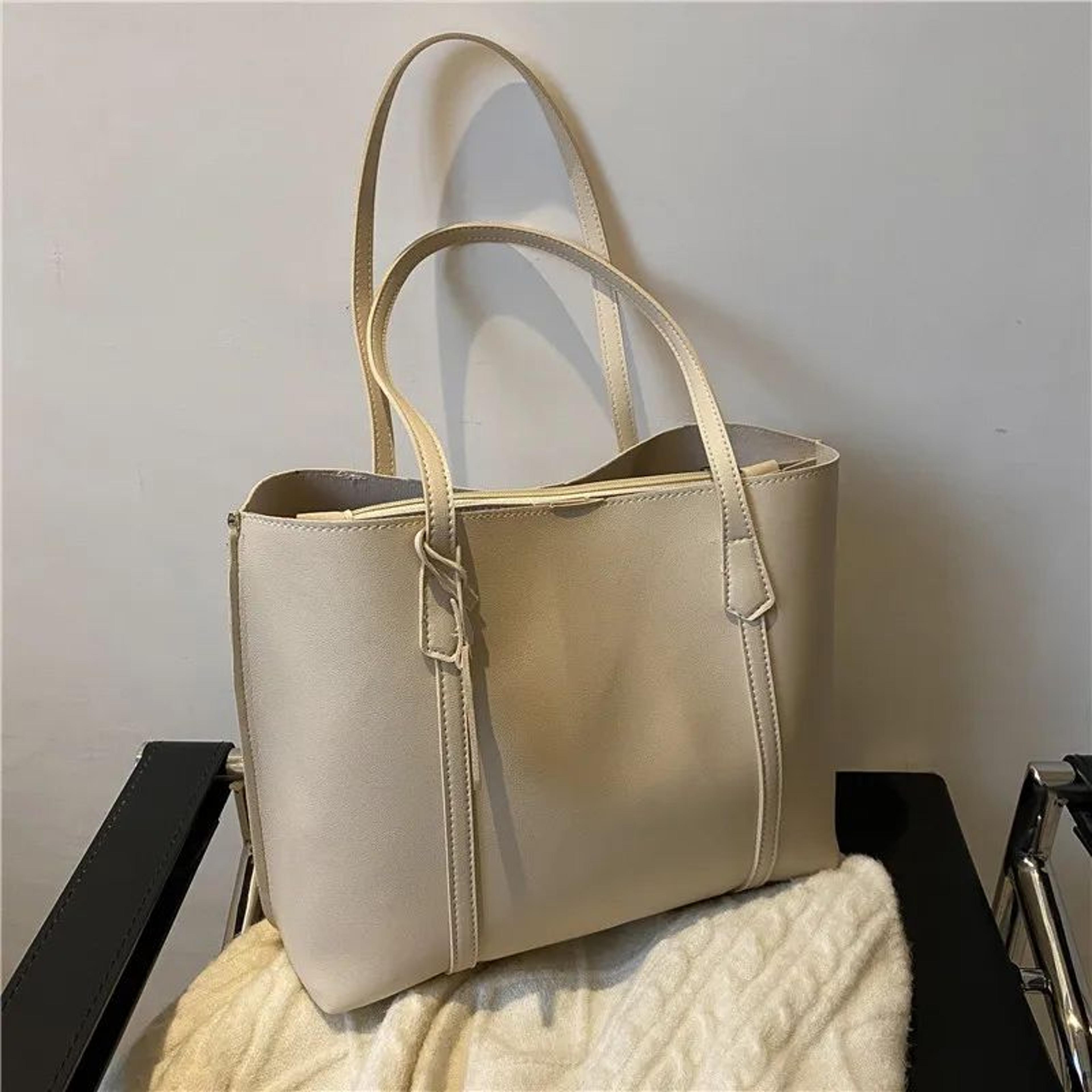 Large Capacity Womens Leather Tote Bag Soft Casual Versatile Shoulder Bag For Women 8
