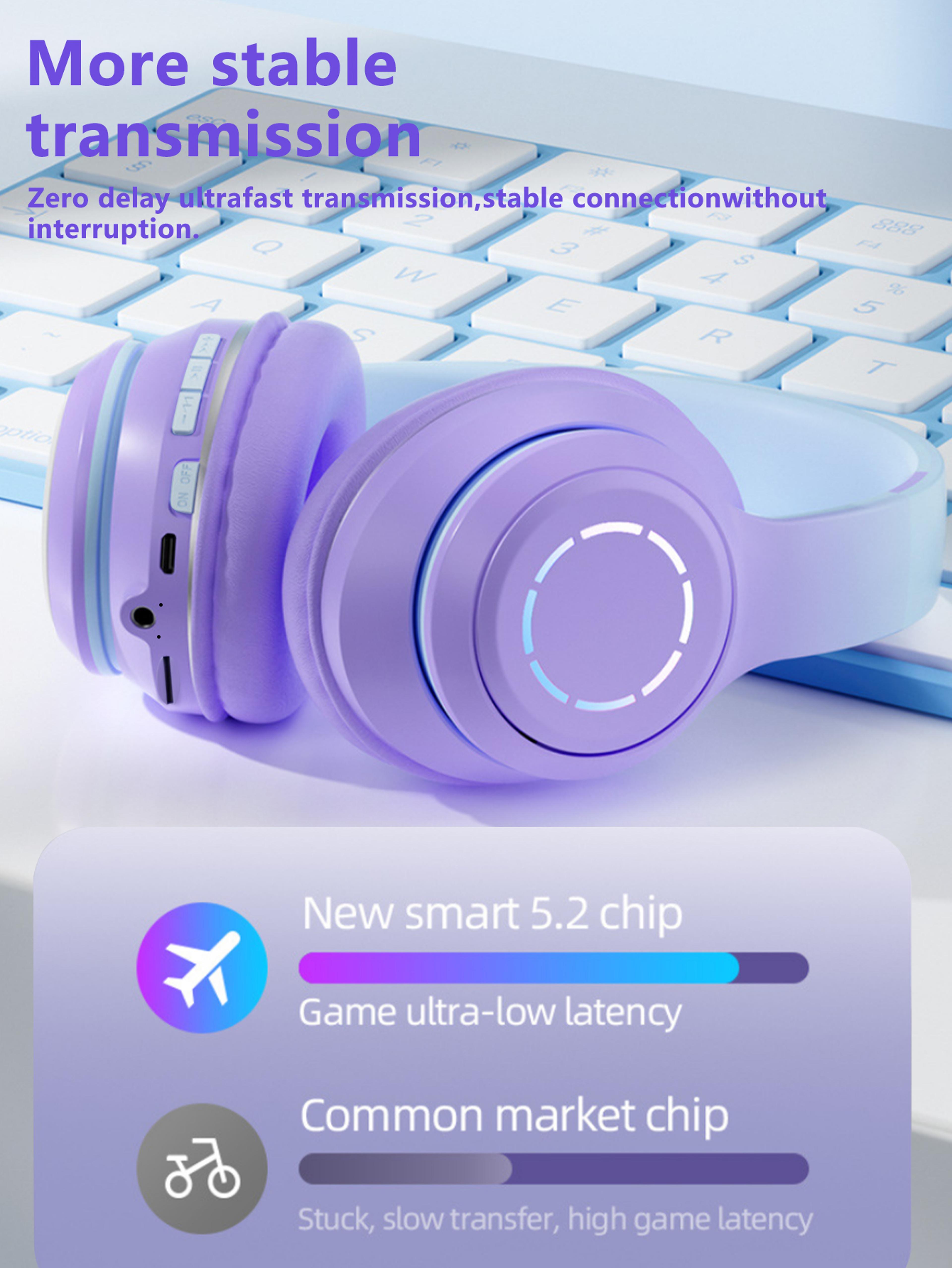 Wireless Gradient RGB Gaming Headphones With Noise Cancellation  Long Battery 3