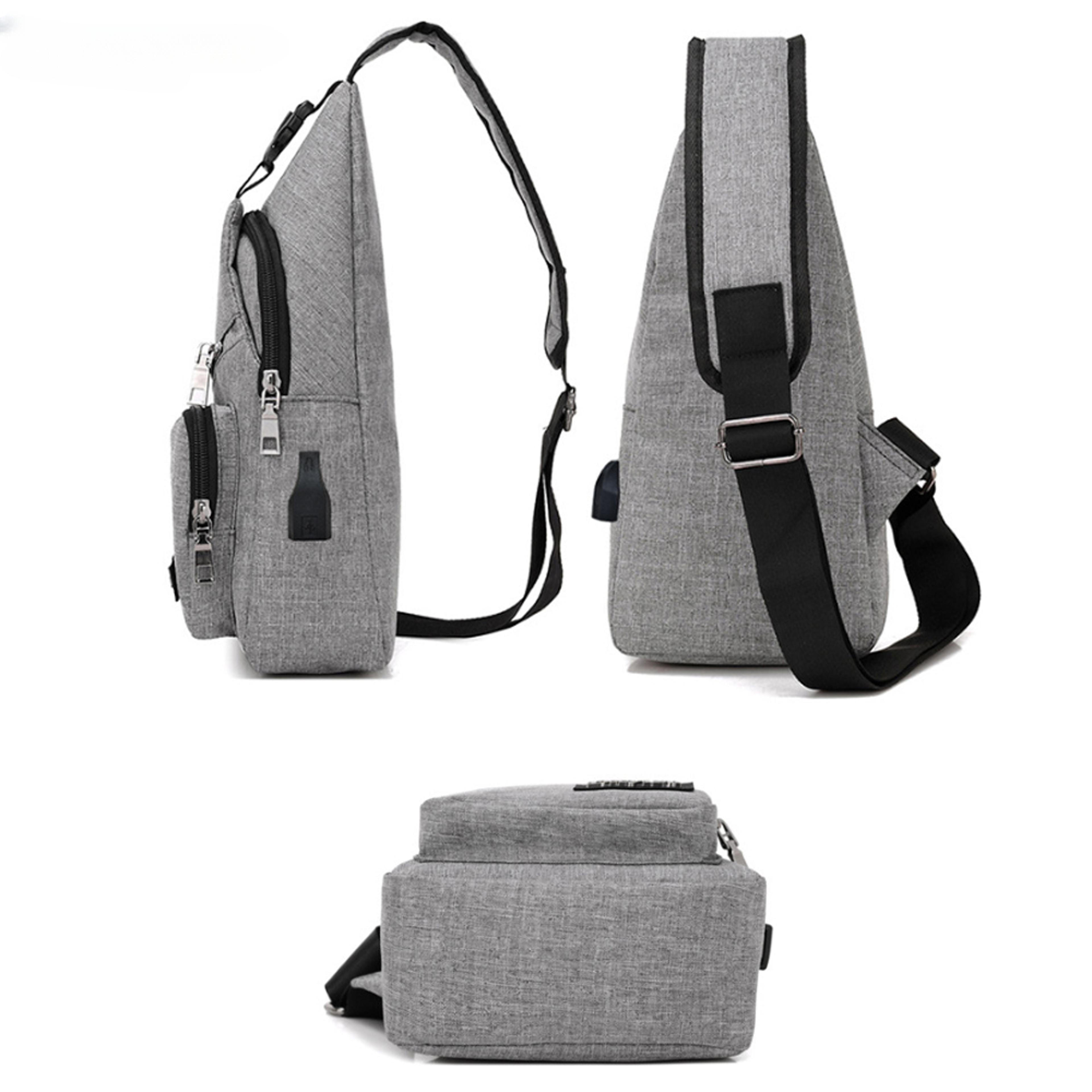 USB Charging Sling Bag For Men Anti Theft Chest Crossbody Travel Bag 3