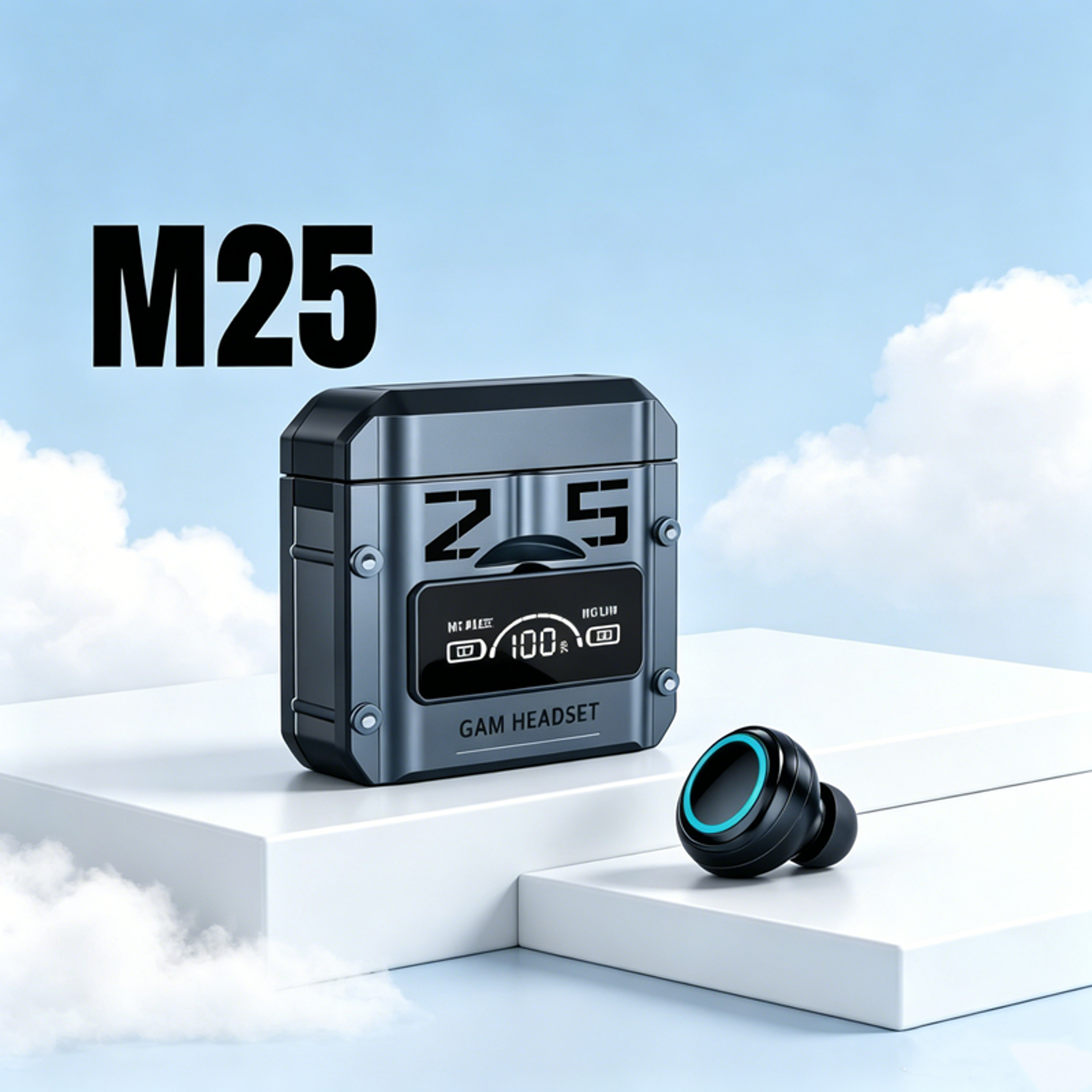 bluetooth wireless earbuds with led display touch control stereo headphones