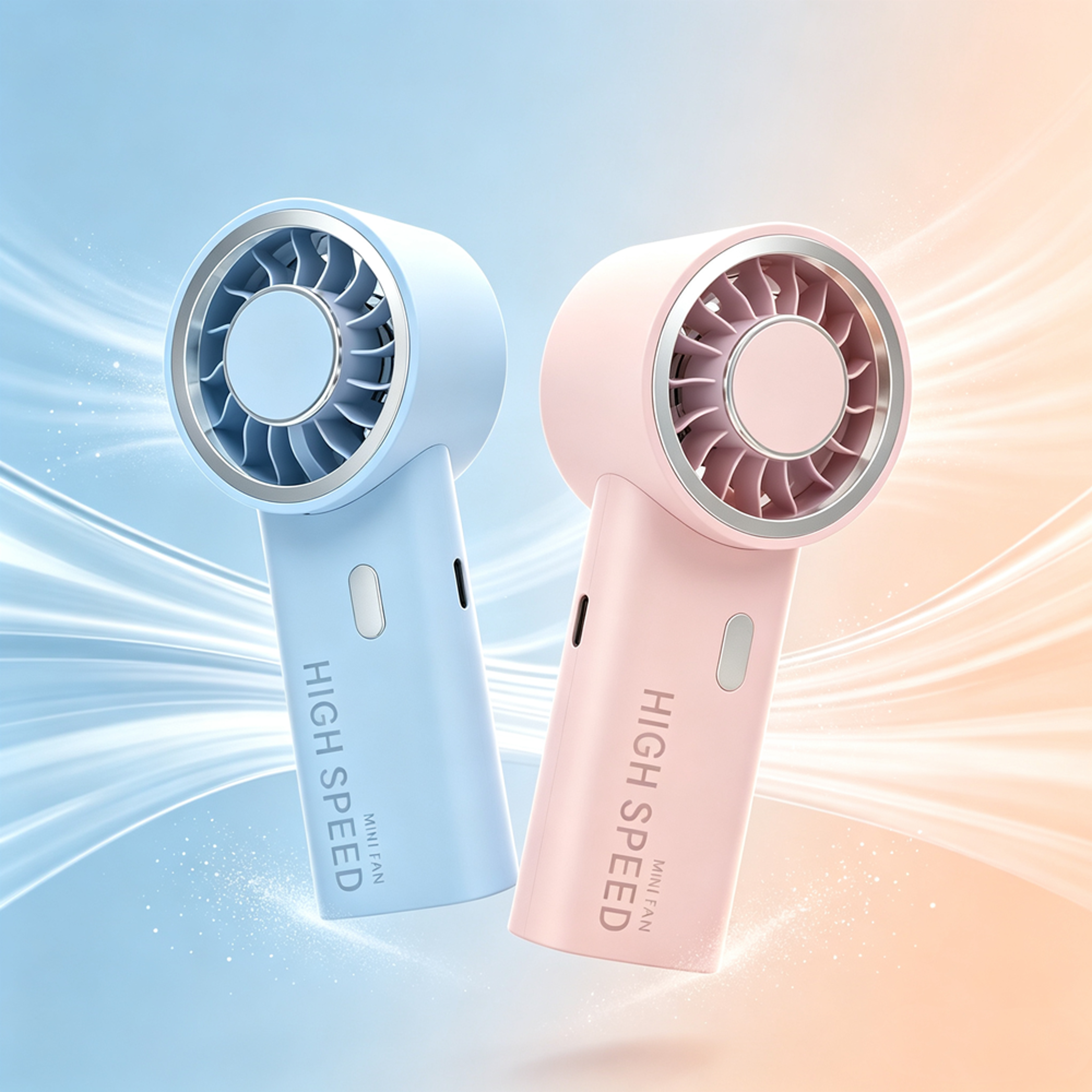 portable mini fan with led battery display usb type c rechargeable handheld fan