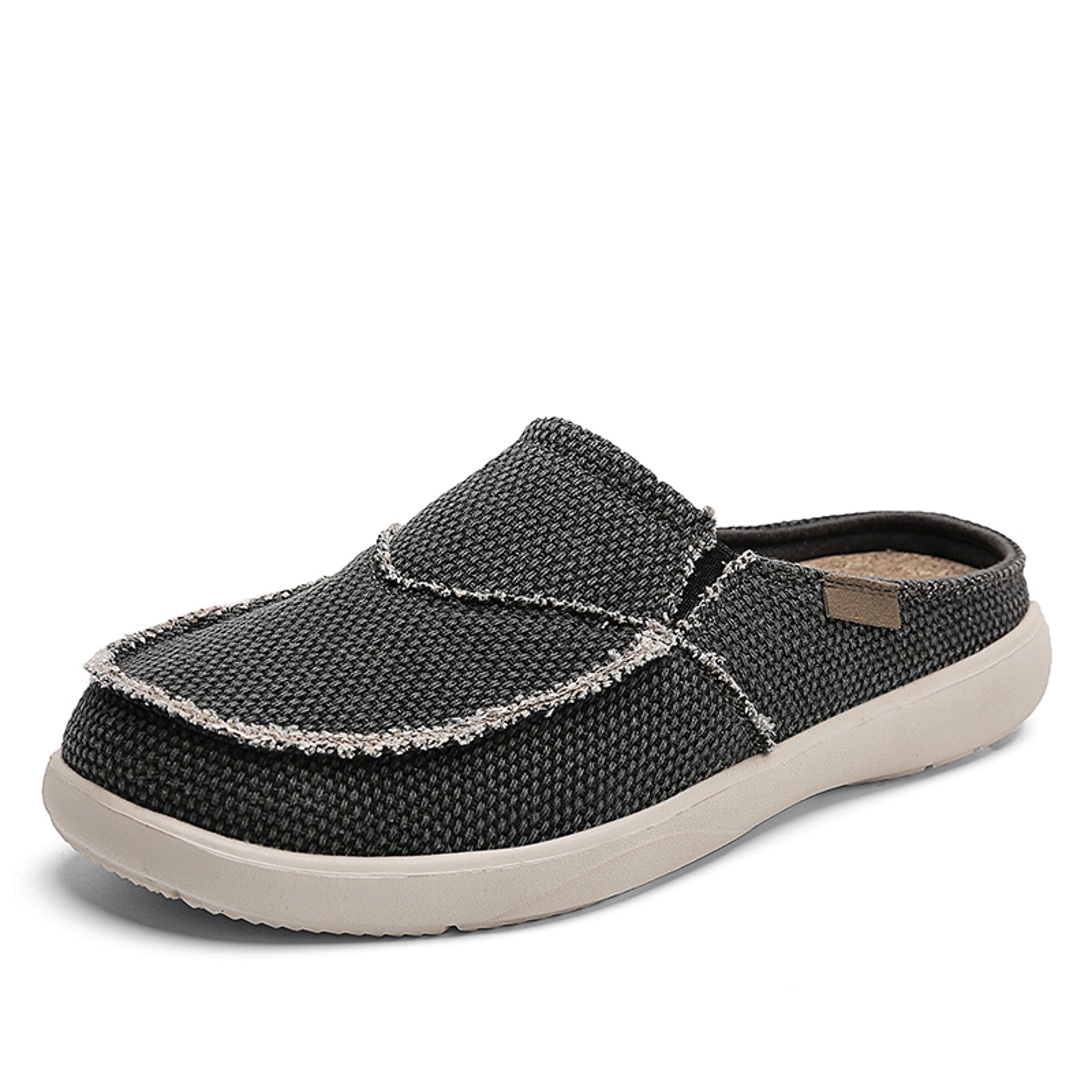 Mens Canvas Slip On Half Shoes Summer Casual Slippers Lightweight Breathable Zapatillas 8