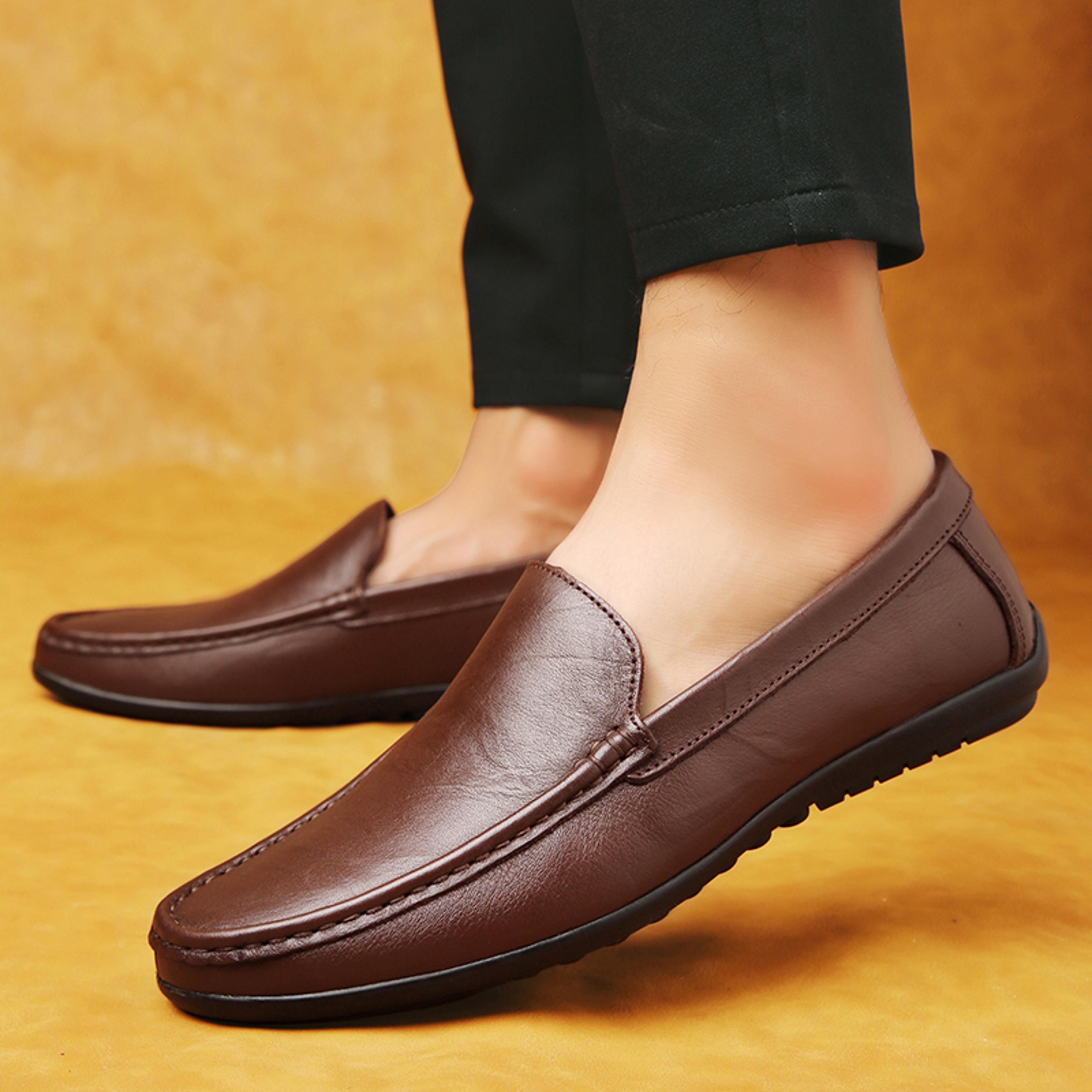 Mens Soft Genuine Leather Shoes Business Dress Shoes Comfortable Fashion Oxford Shoes 4
