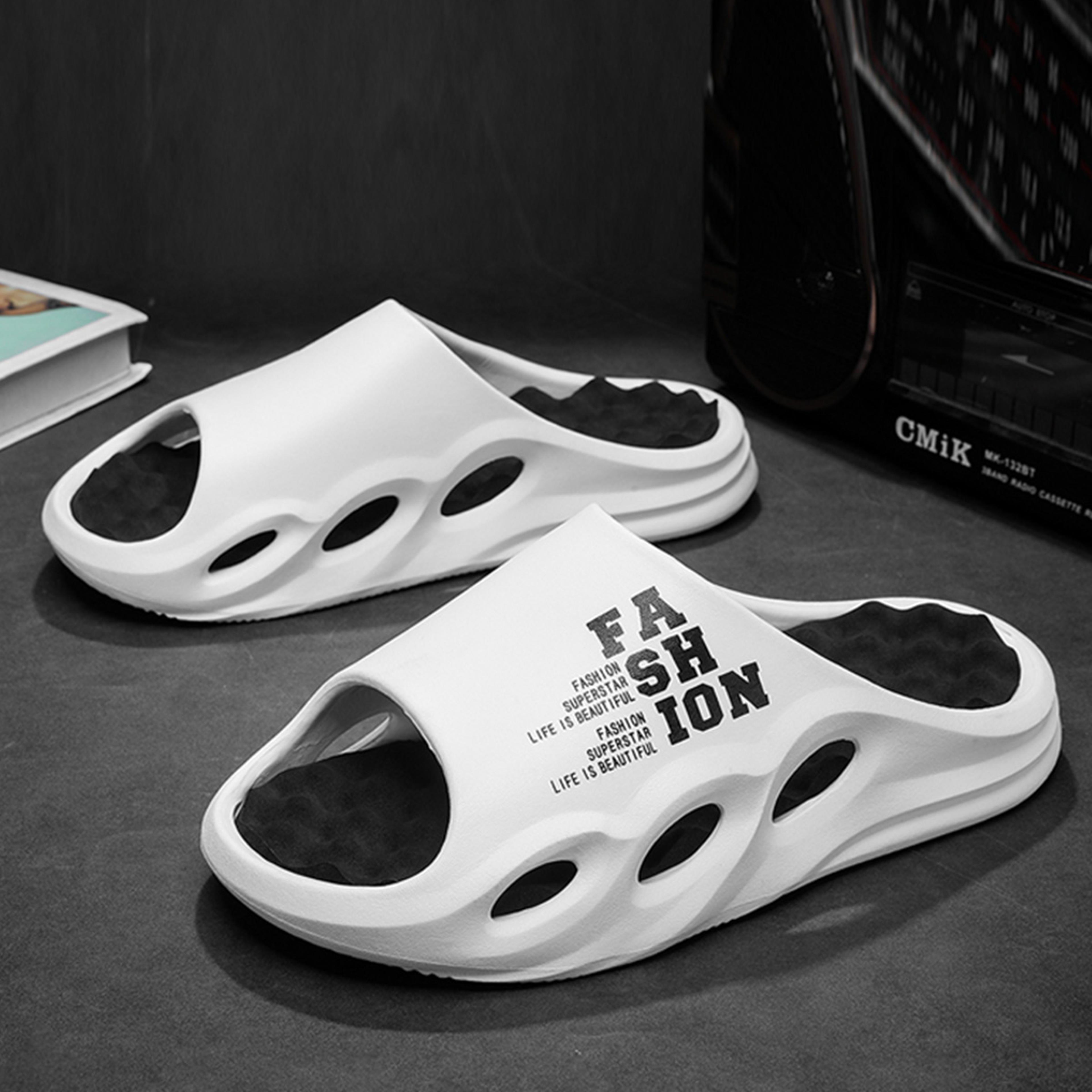 summer non-slip men shower slippers indoor outdoor sandals beach flip flop thick sole massage slides for men