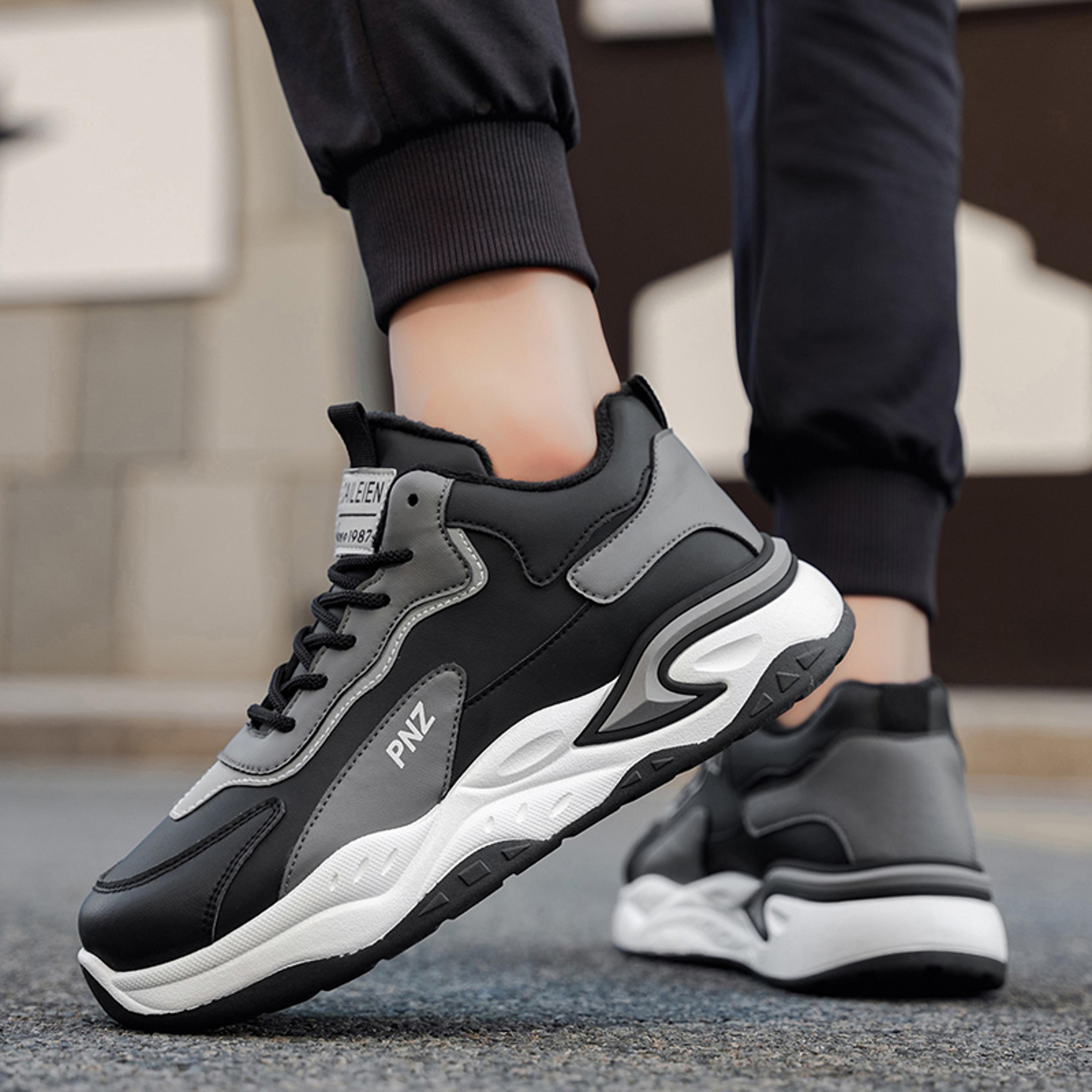 Mens Warm Plush Casual Running Shoes Winter Soft Sole Speed Sneakers NonSlip Sports Sneakers 3