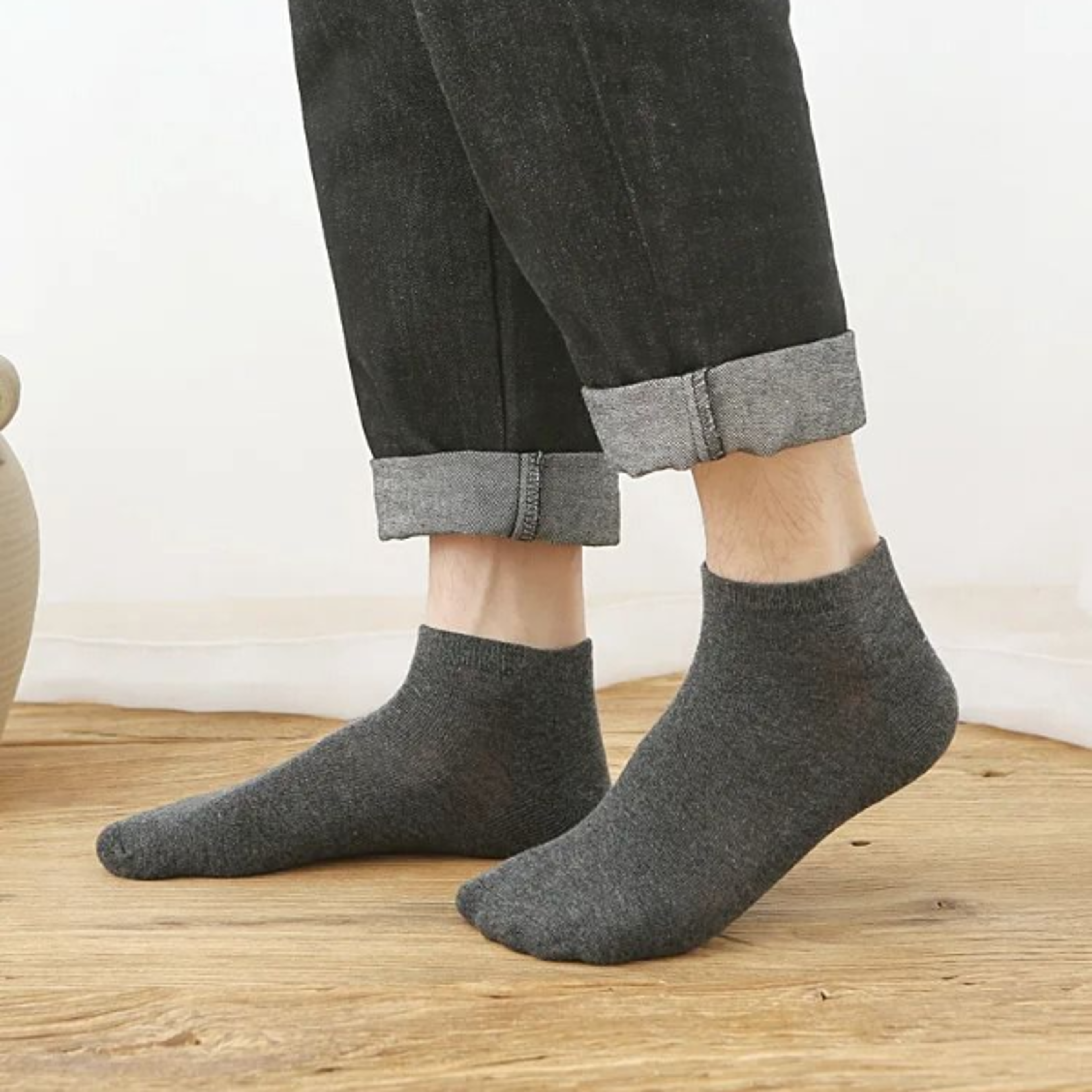 high quality cotton men socks pack, lightweight breathable sock set, durable black ankle short socks, perfect gift