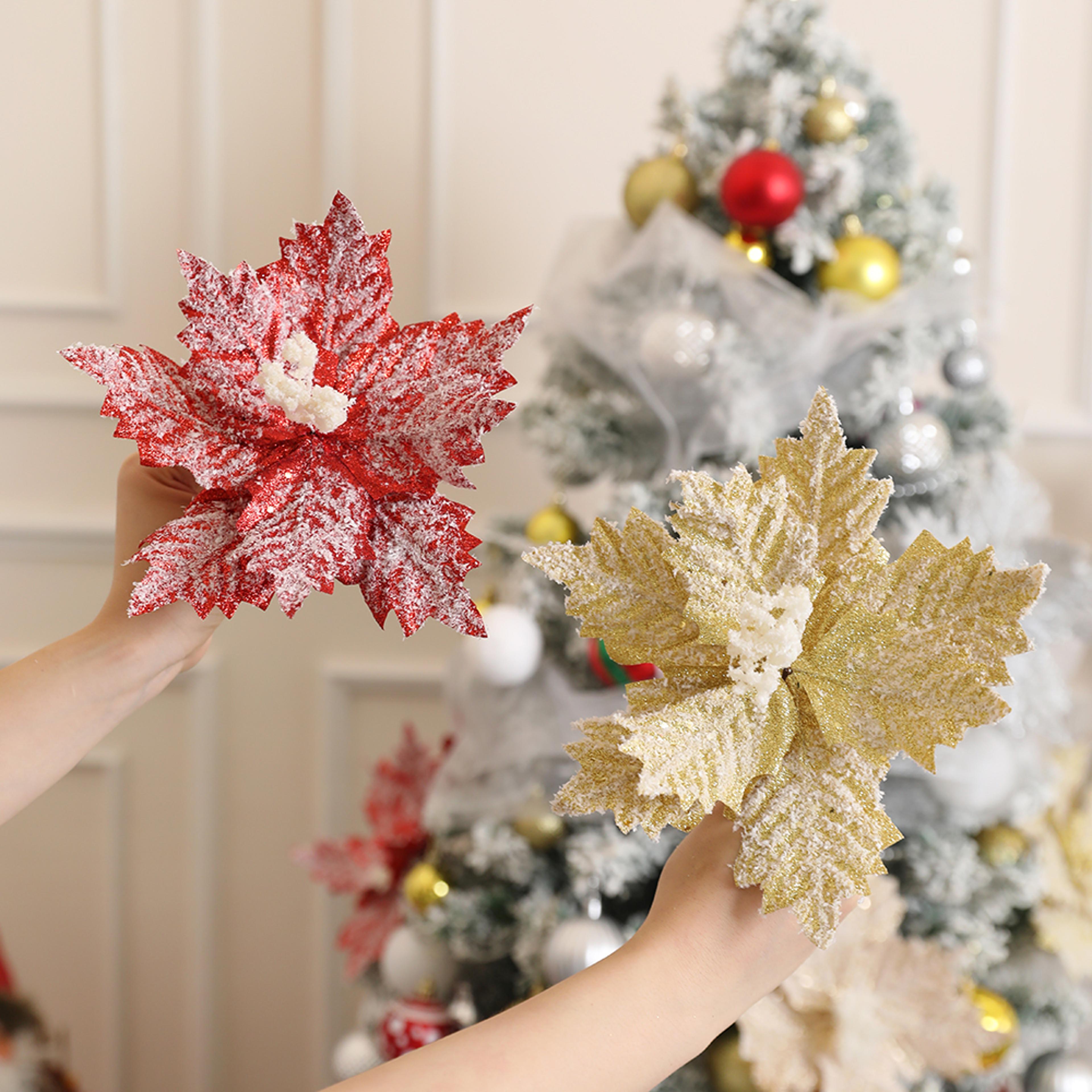 christmas decoration artificial flowers, xmas tree pendant ornament, home room decor, new year gift accessori