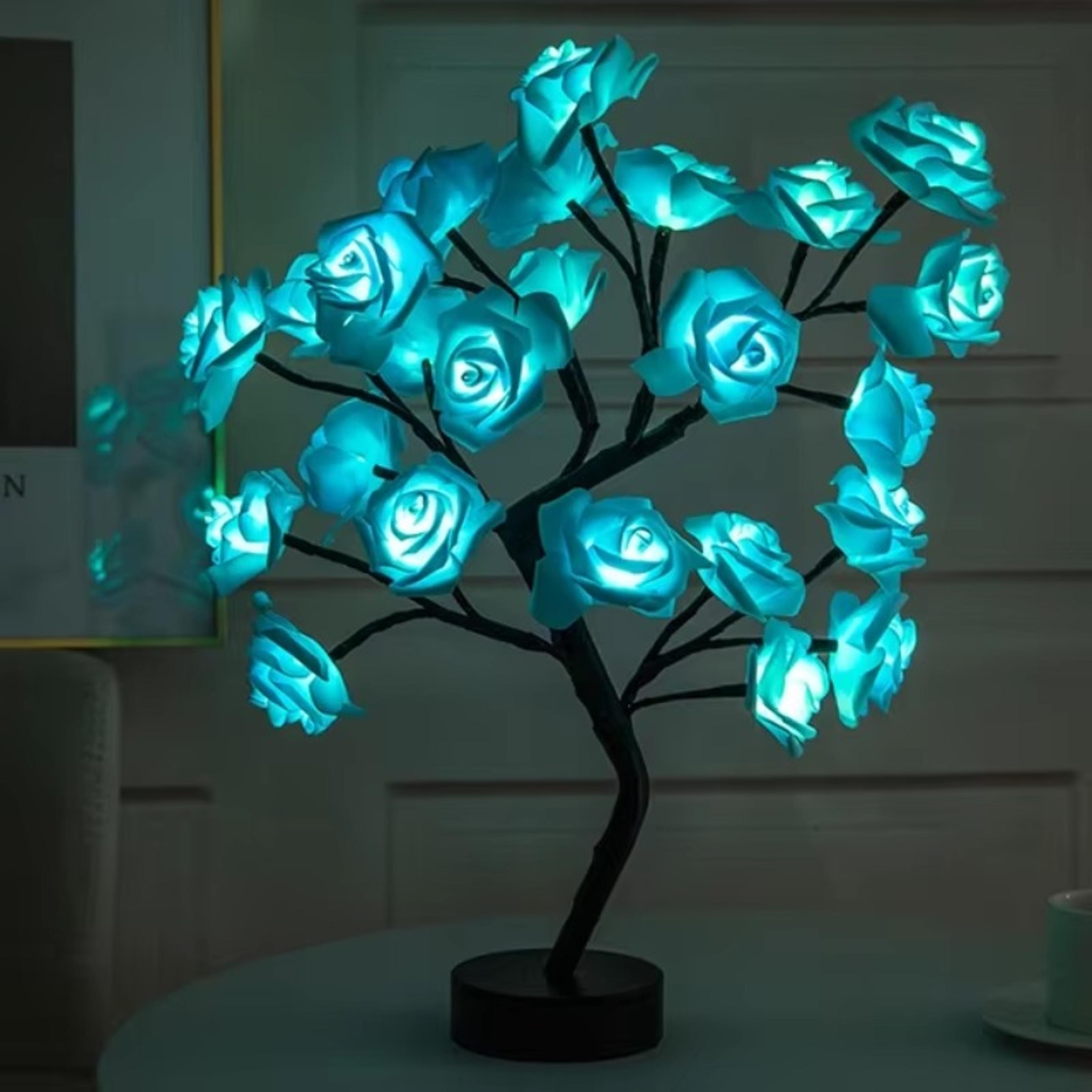 rose flower tree led table lamp, usb night lights, home decoration, bedroom decor, xmas christmas wedding parties