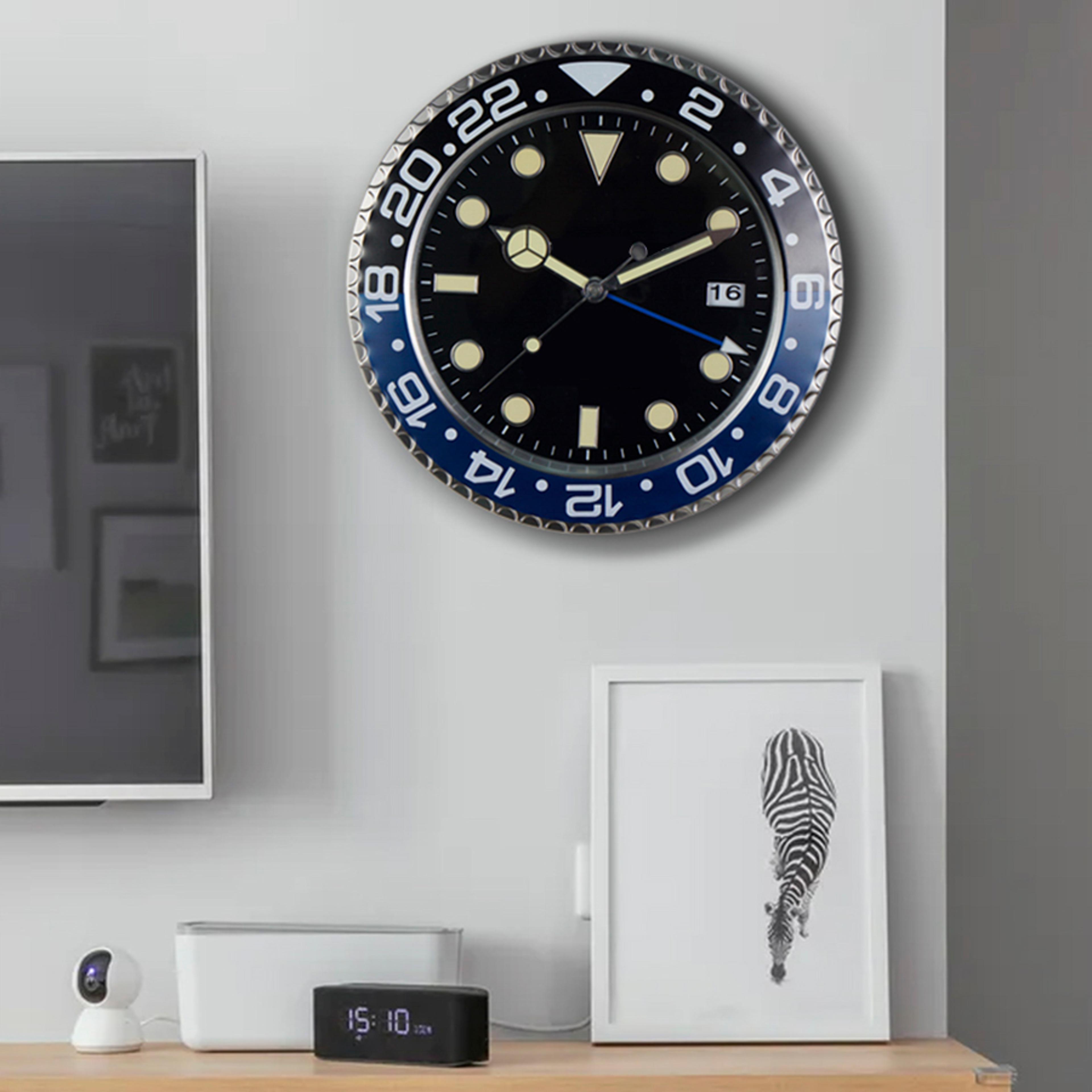 luxury creative wall clock, modern metal design art wall clock home large digital luminescent bedroom decoration clock