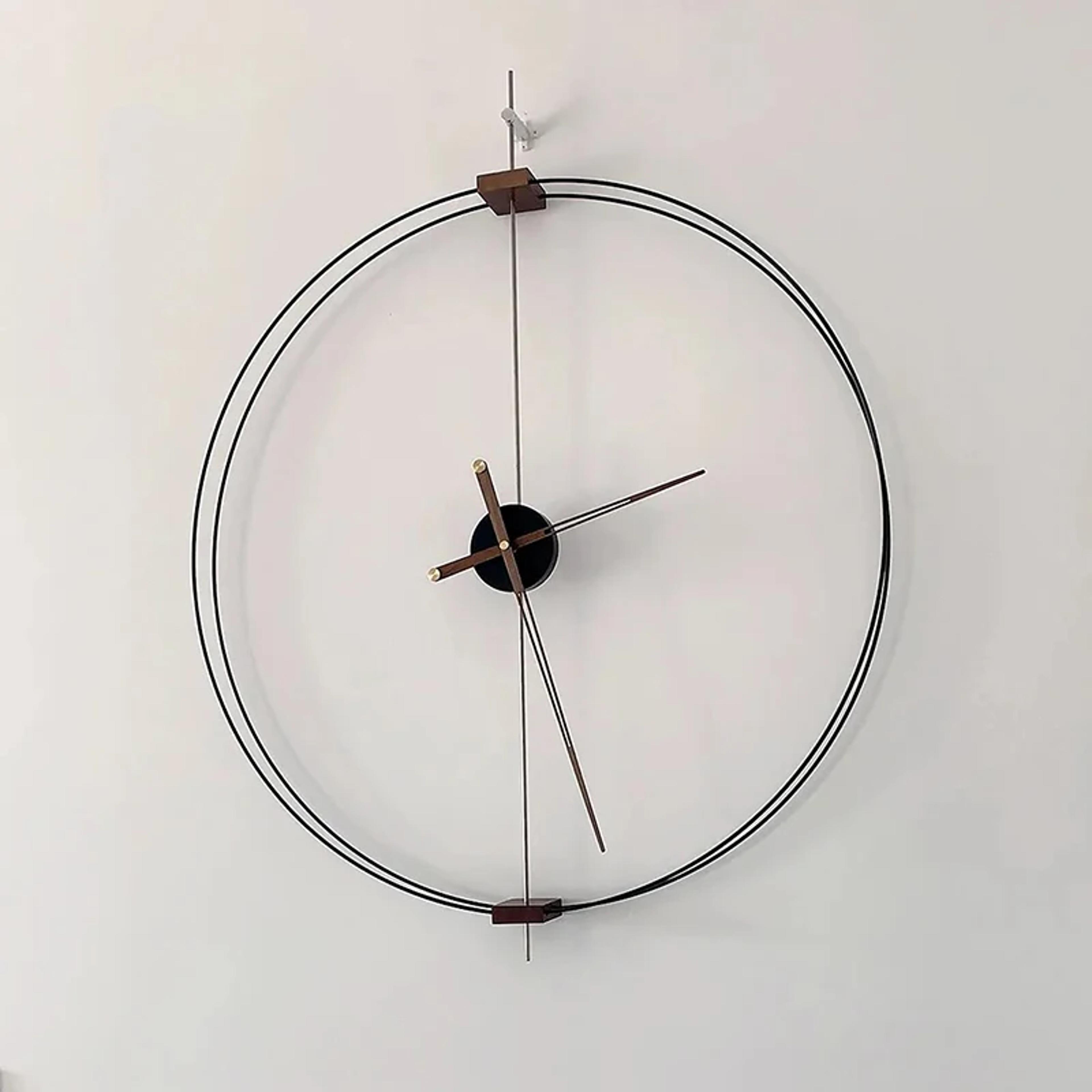 spanish minimalist wall clock, large wall clock, solid wood pointer, creative luxury living room art clocks, silent move