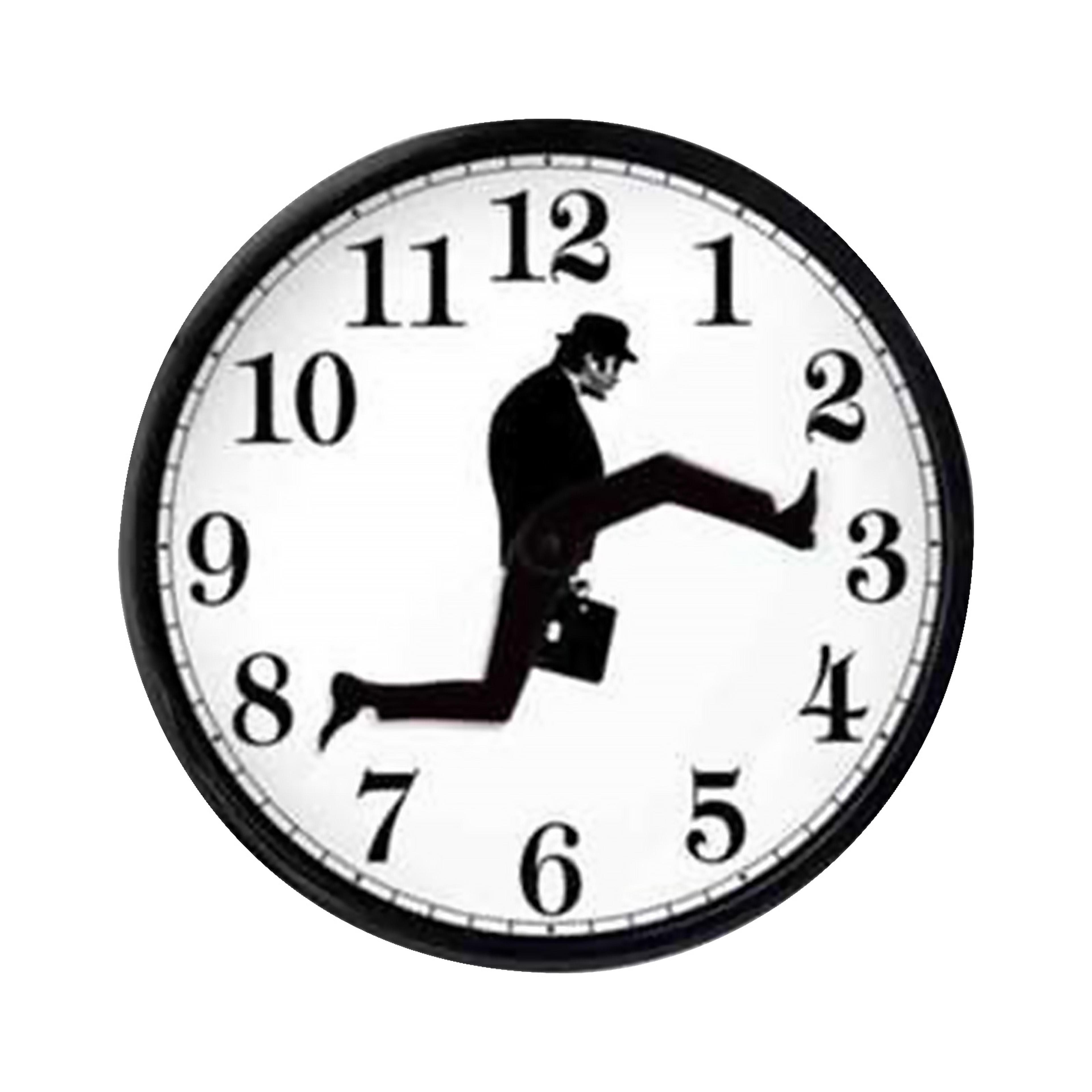 silly walk wall clock, monty python inspired creative artwork, sweep seconds mute clock wall art for home living room