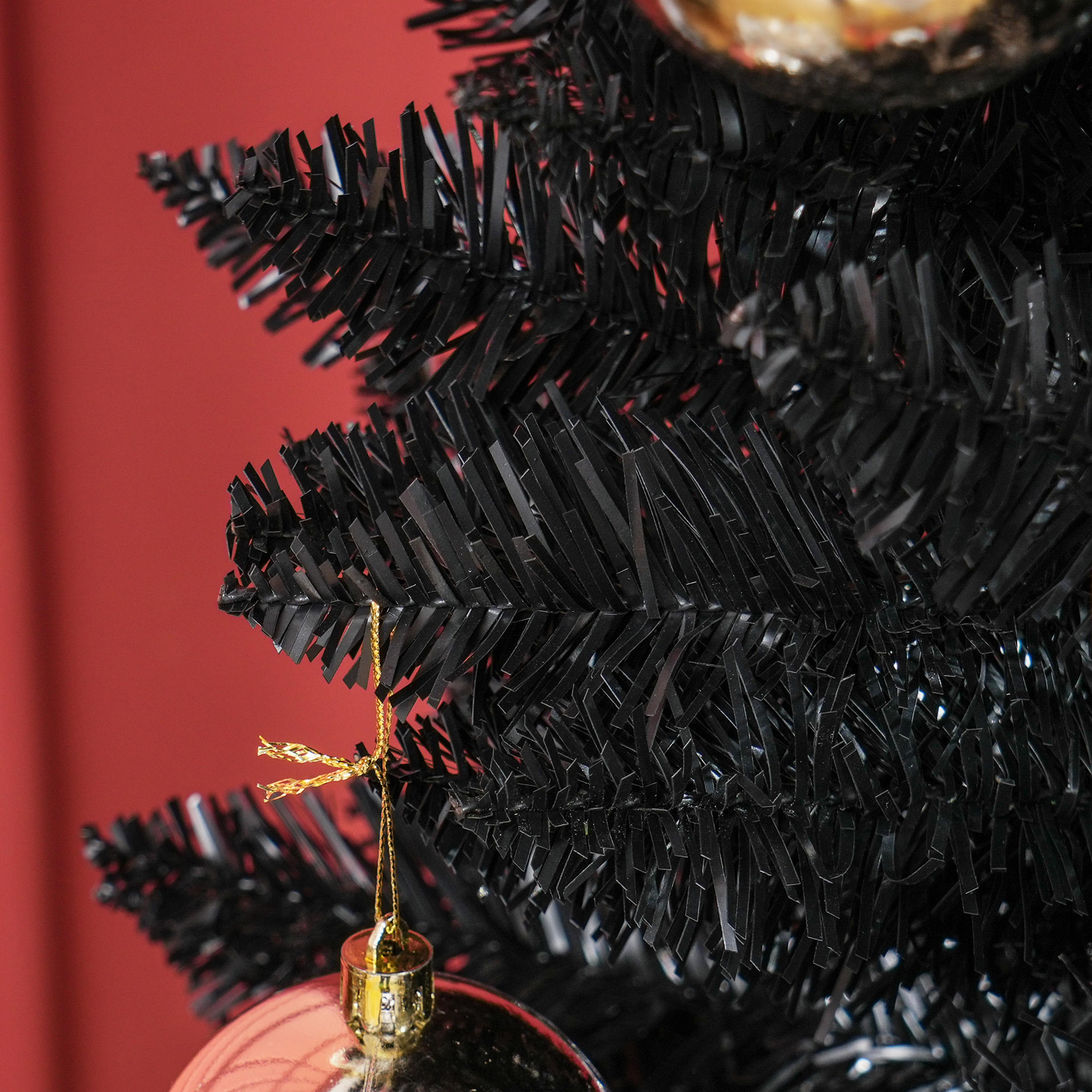 Artificial Christmas Tree Indoor Realistic Holiday Decoration Black 4
