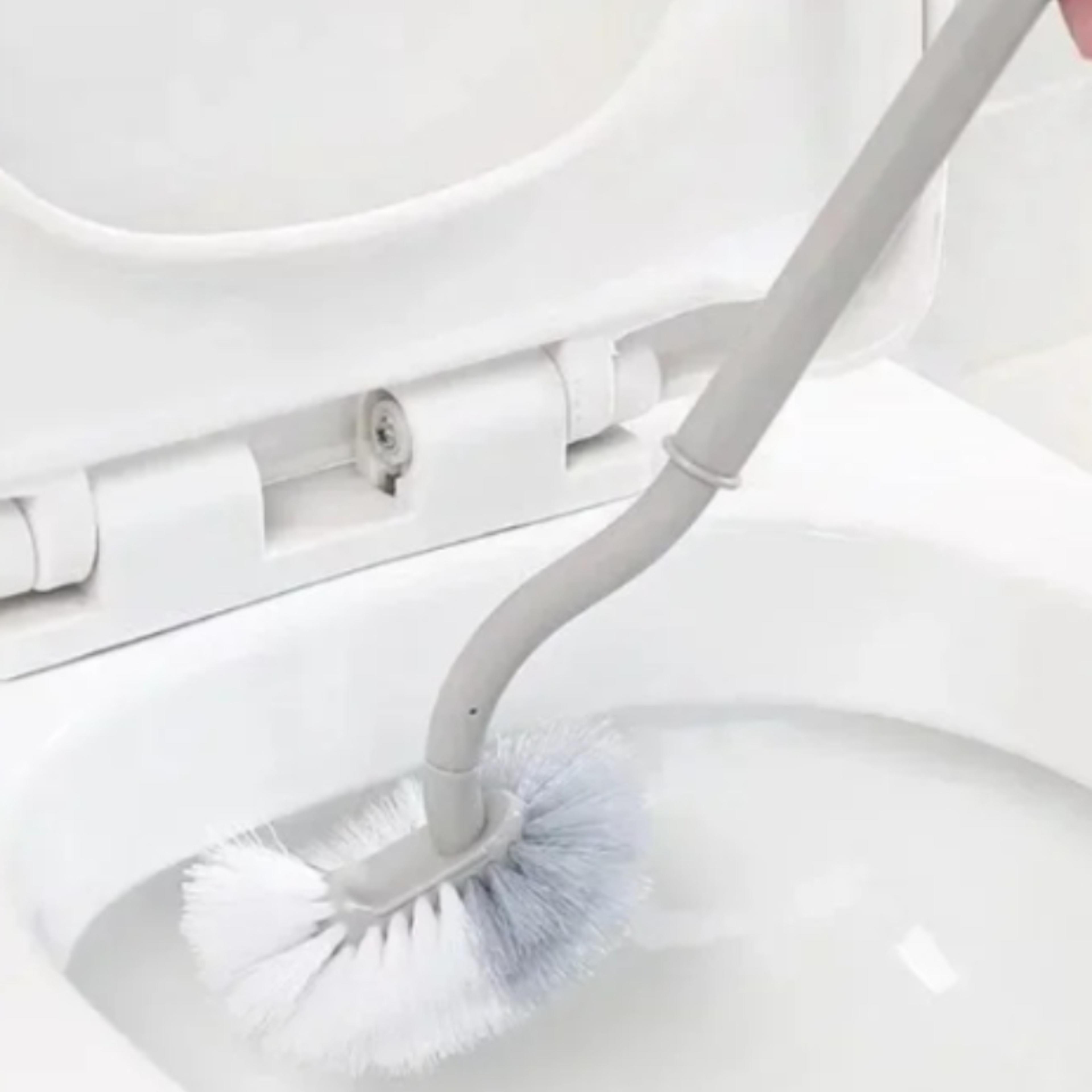 SCurve Wall Mount Toilet Brush Angled Head Gap Cleaner With Soft Bristles For Bathroom Hygiene 1