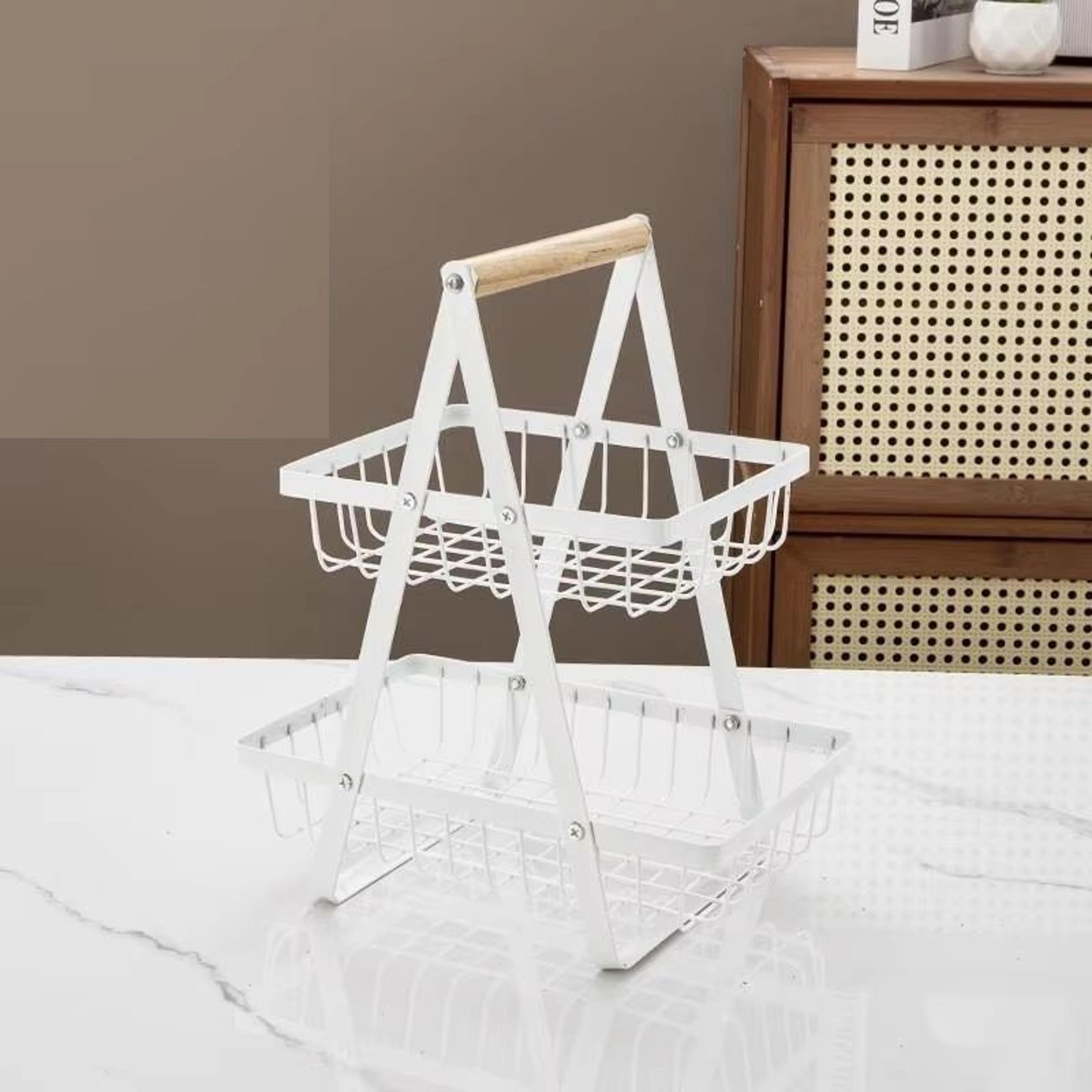 new portable iron kitchen storage rack, multi-layer snack storage shelf, multifunctional fruit basket, kitchen organizer