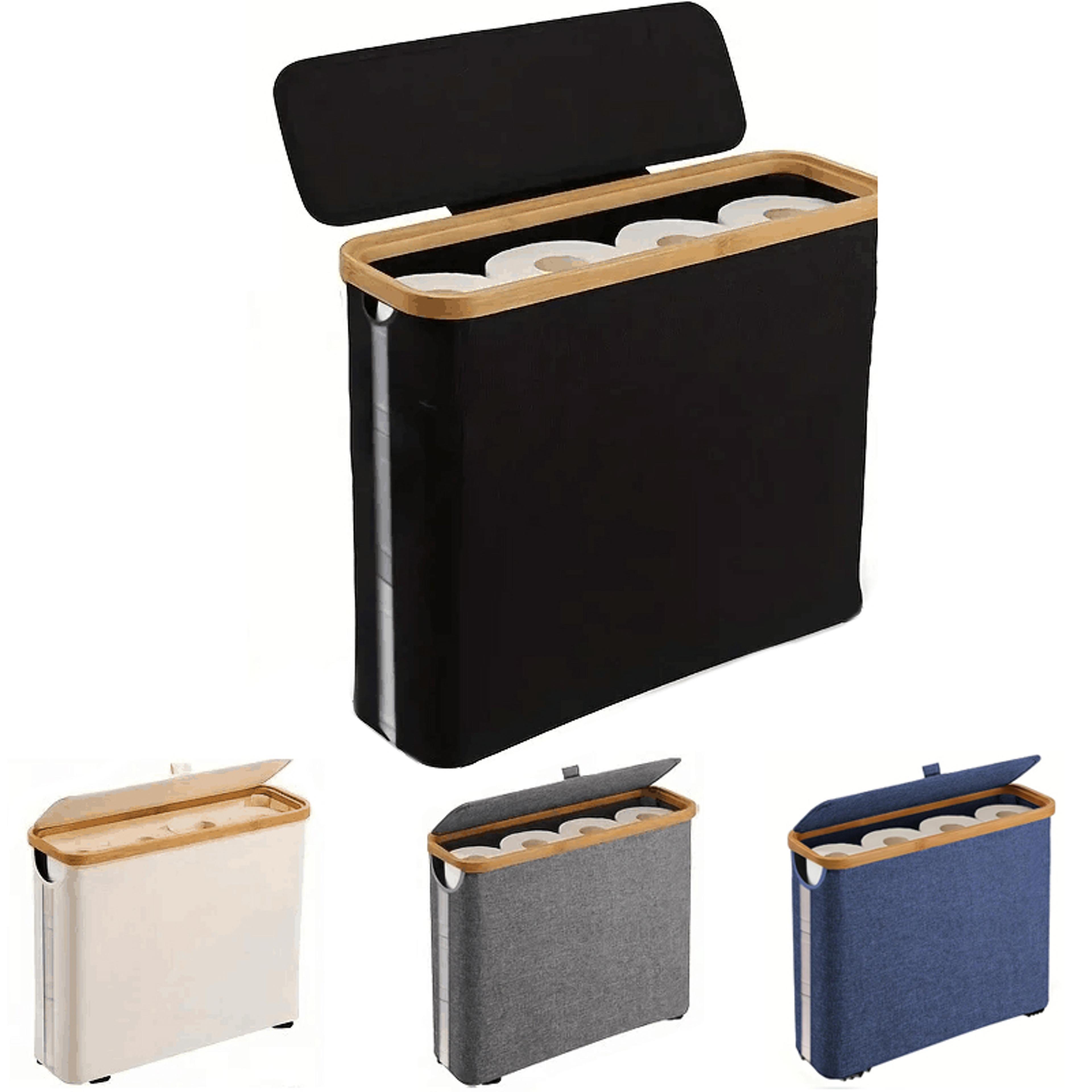 storage basket, large paper holder with lid, storage shelf for rolls of toilet paper, oxford cloth bamboo storage rack
