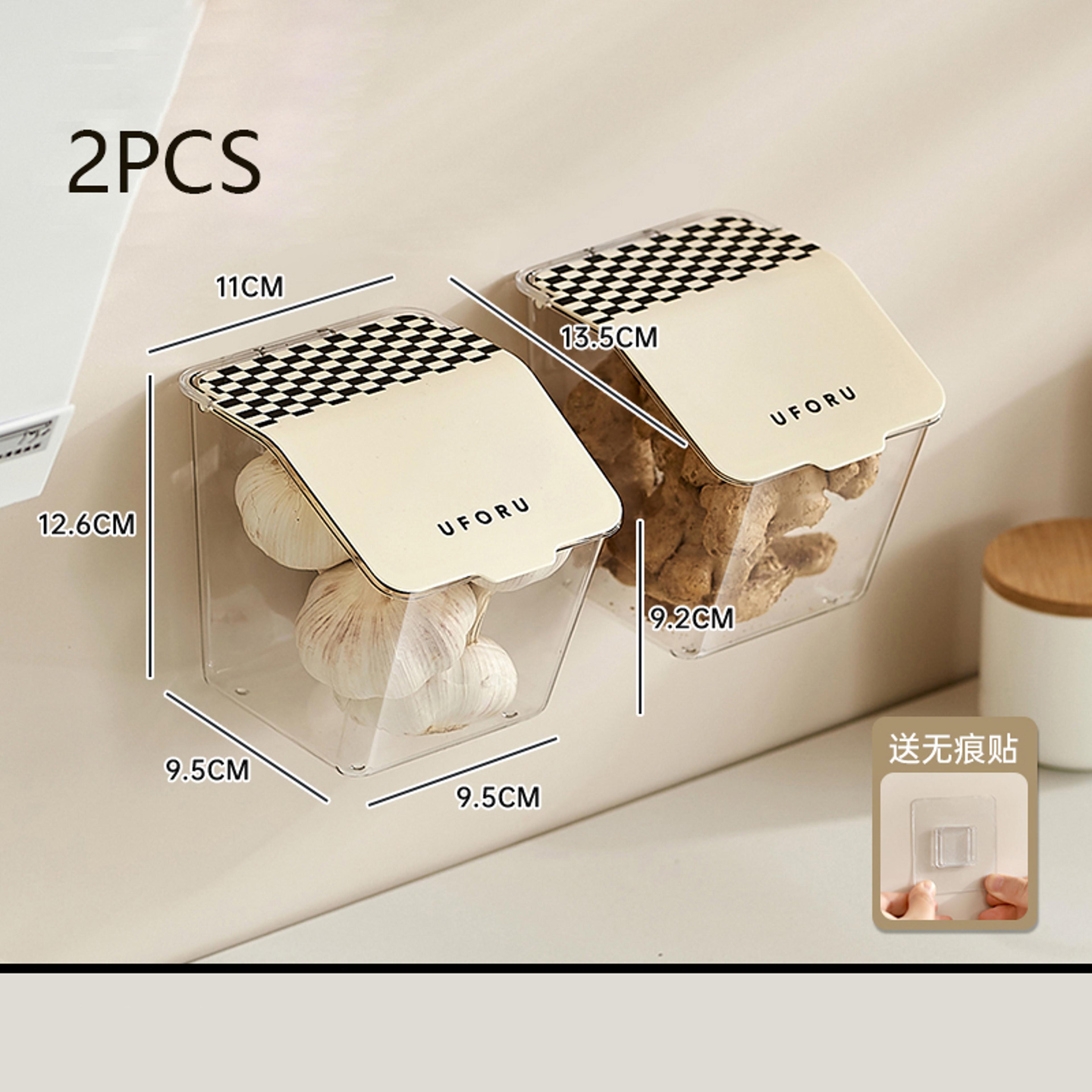 Onion And Garlic Storage Box PerforationFree Wall Hanging Kitchen Storage Basket Kitchen Accessorie 5