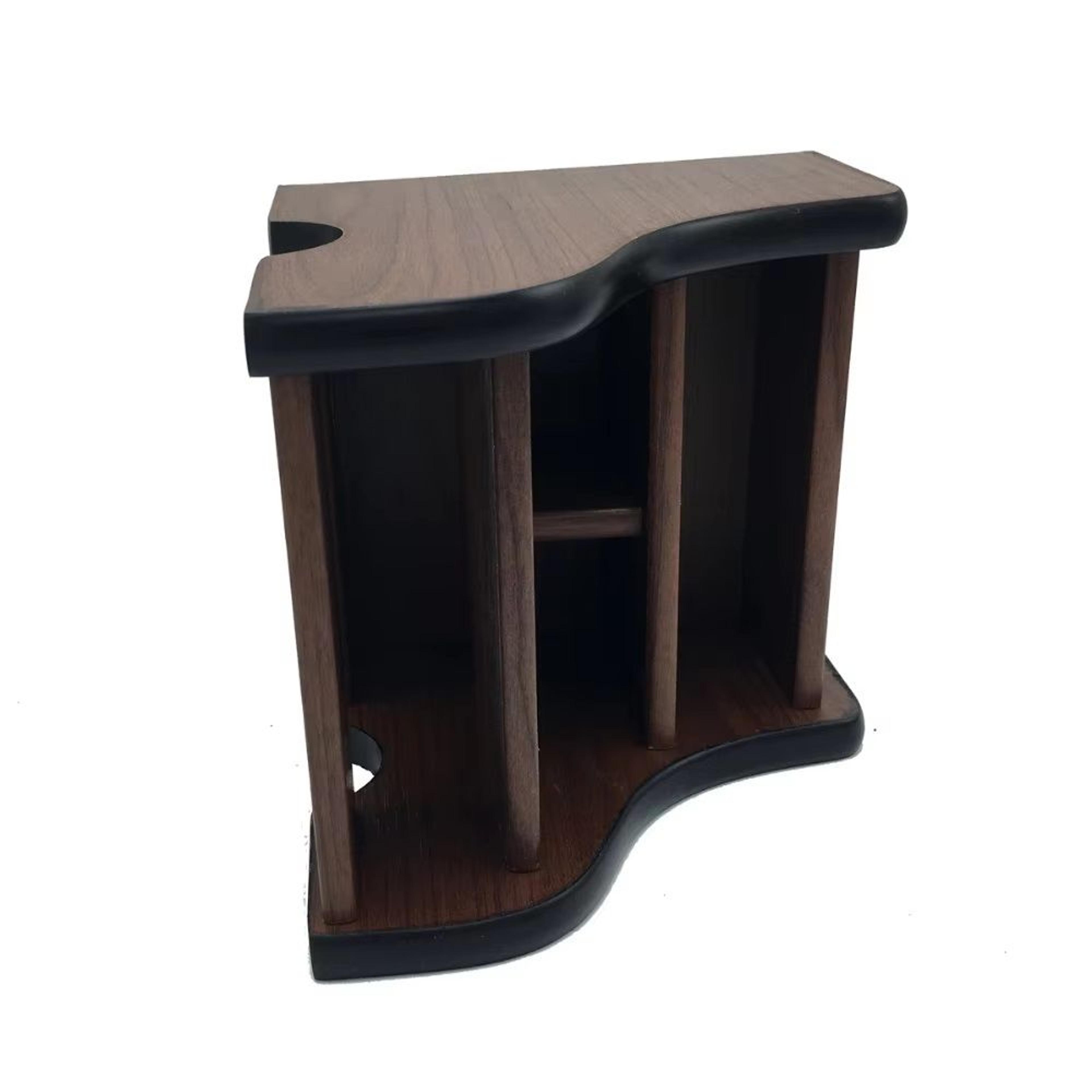 creative wood board storage box for remote control, phone, pen, knife, and coffee table stand in brown