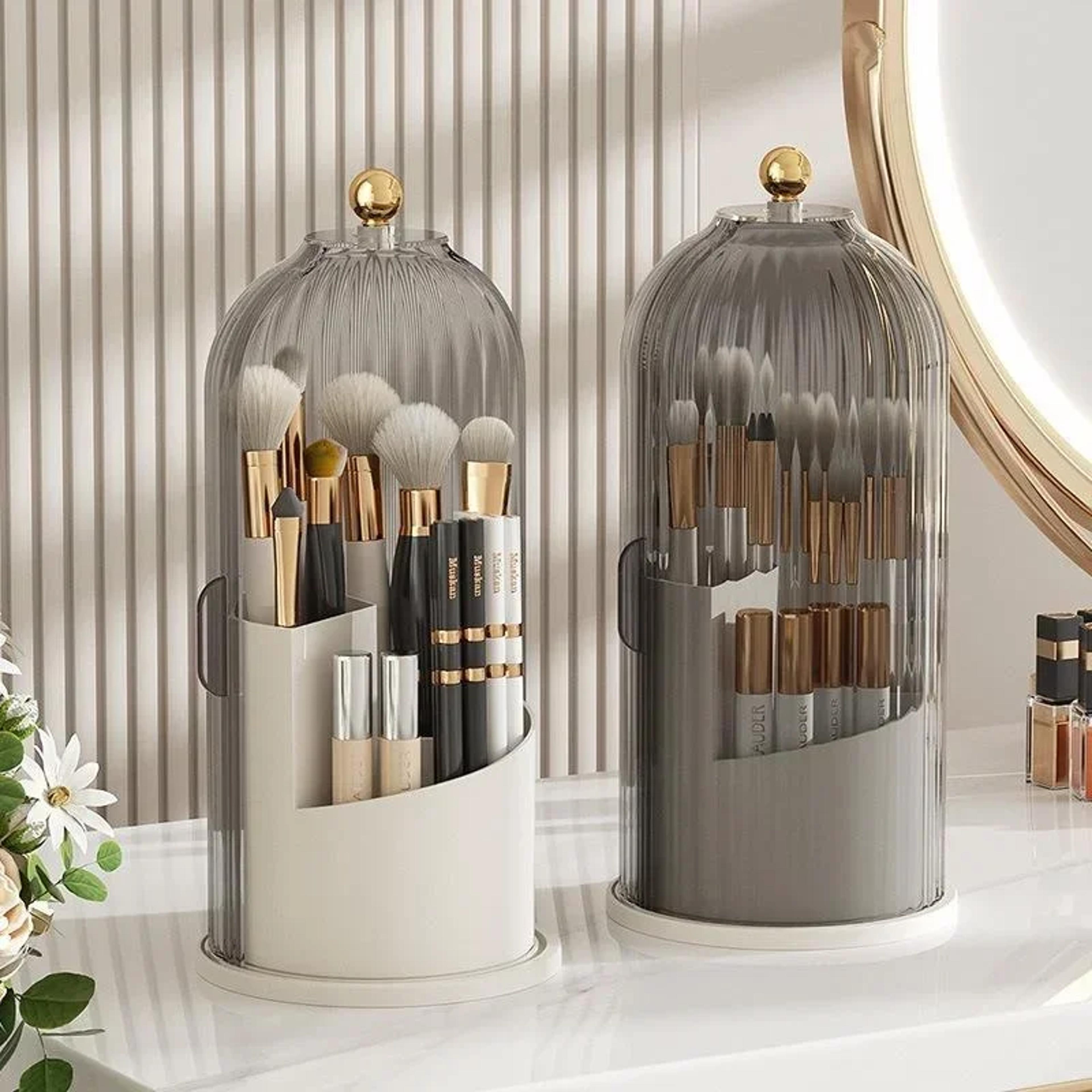 makeup brush holder, desktop makeup organizer, cosmetic storage box, lipstick eyebrow pencil holder, jewelry container