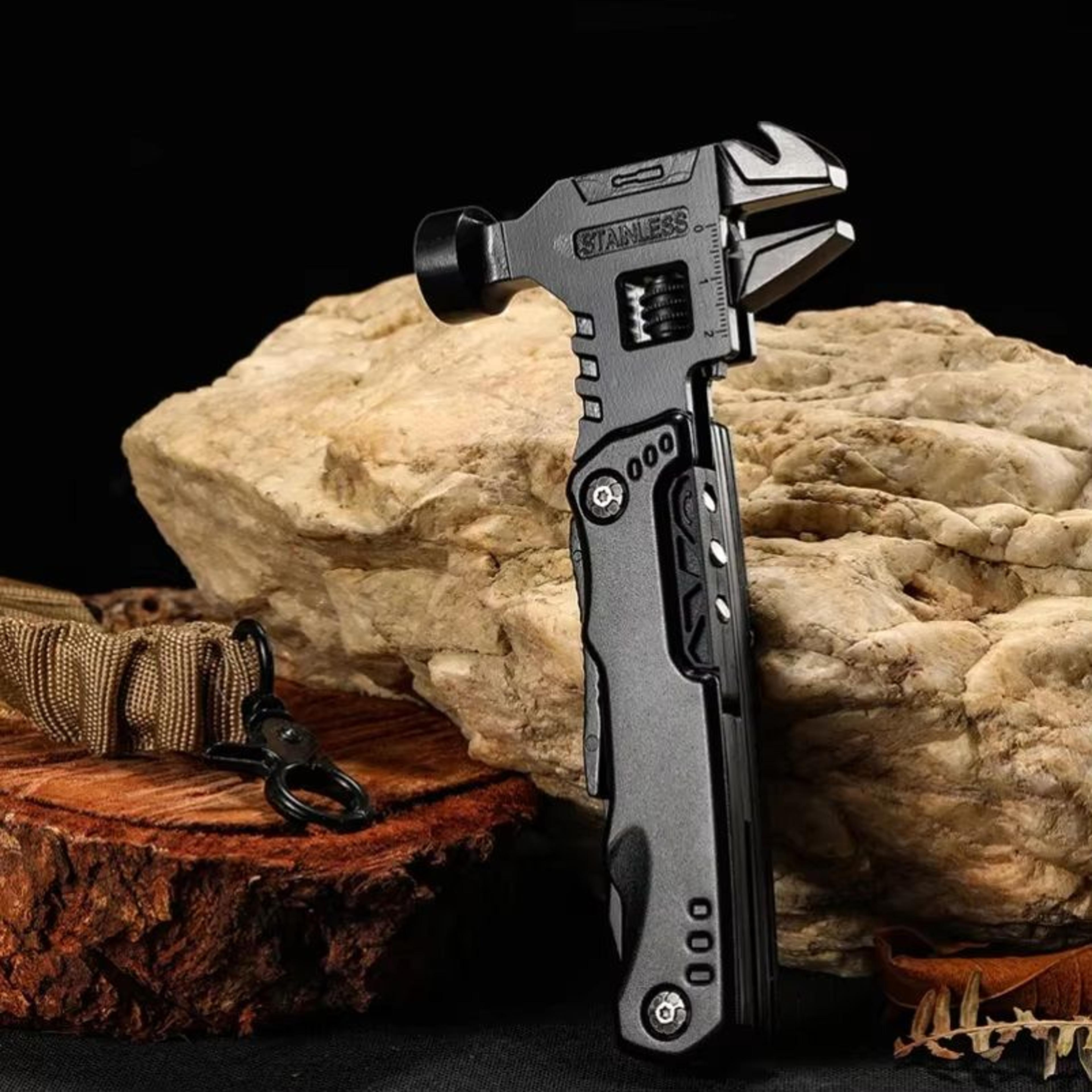 multifunctional wrench hammer knife pliers, outdoor camping survival tool, labor saving stainless steel multi-tool knife