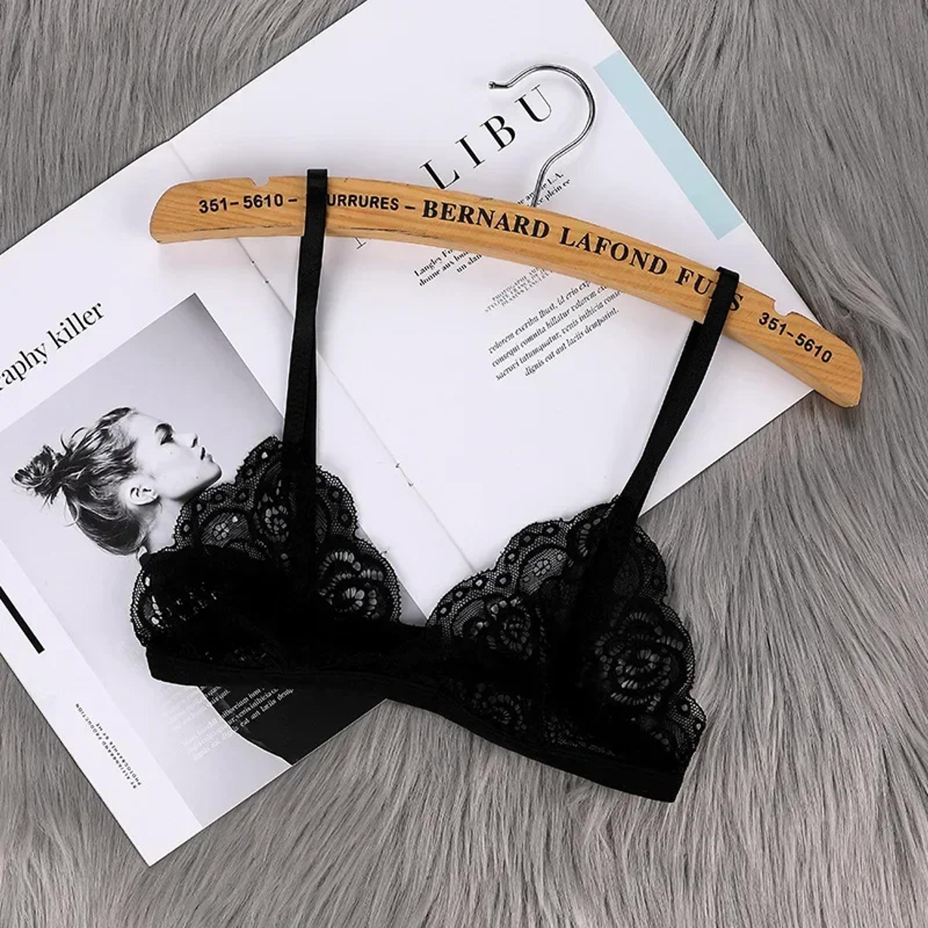 women's sexy lace lingerie, thin bra without chest pad, cutout back buckle tube top, fashionable women's underwear