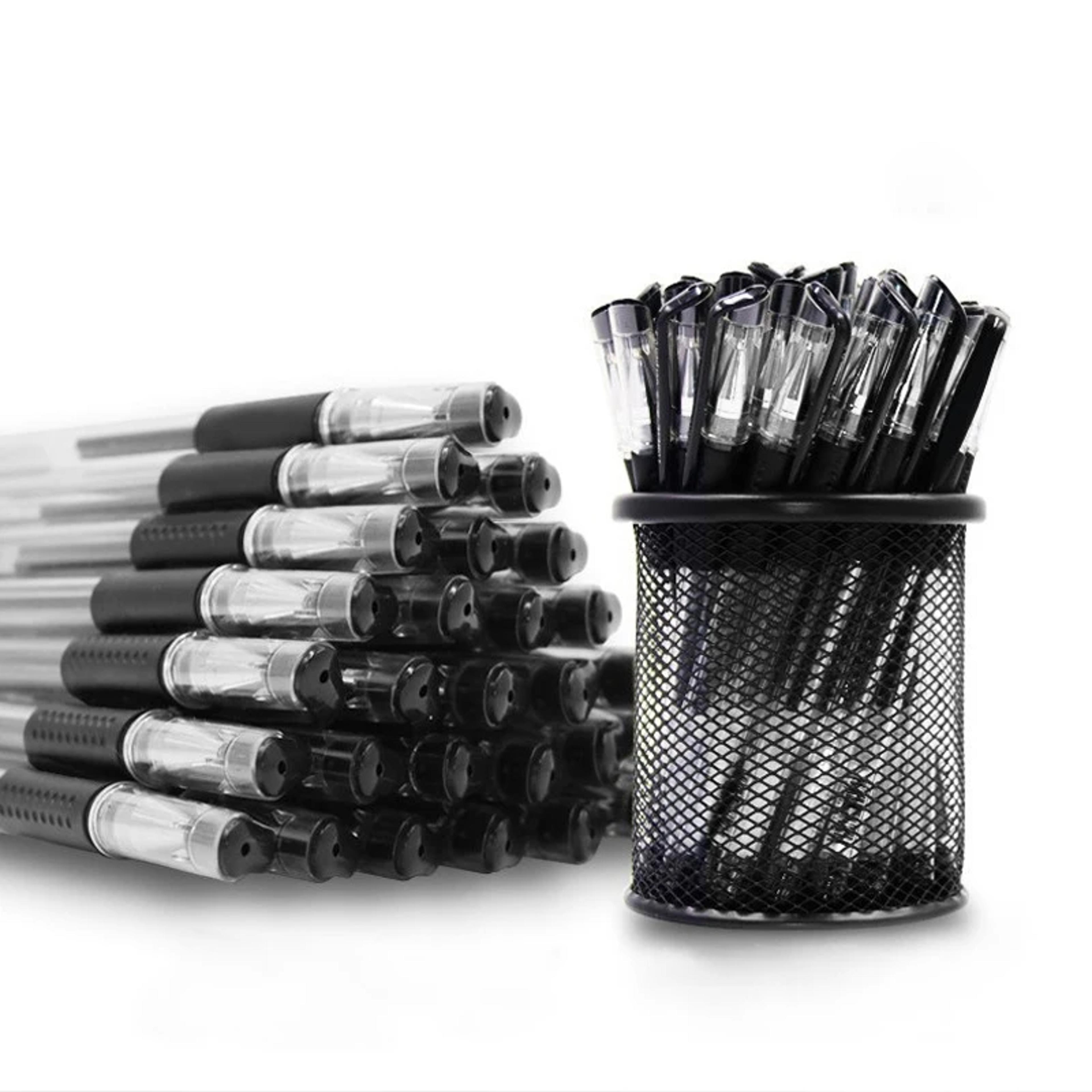 gel pen set school supplies, black blue red ink, 0.5mm ballpoint, kawaii pen writing tool for school office stationery