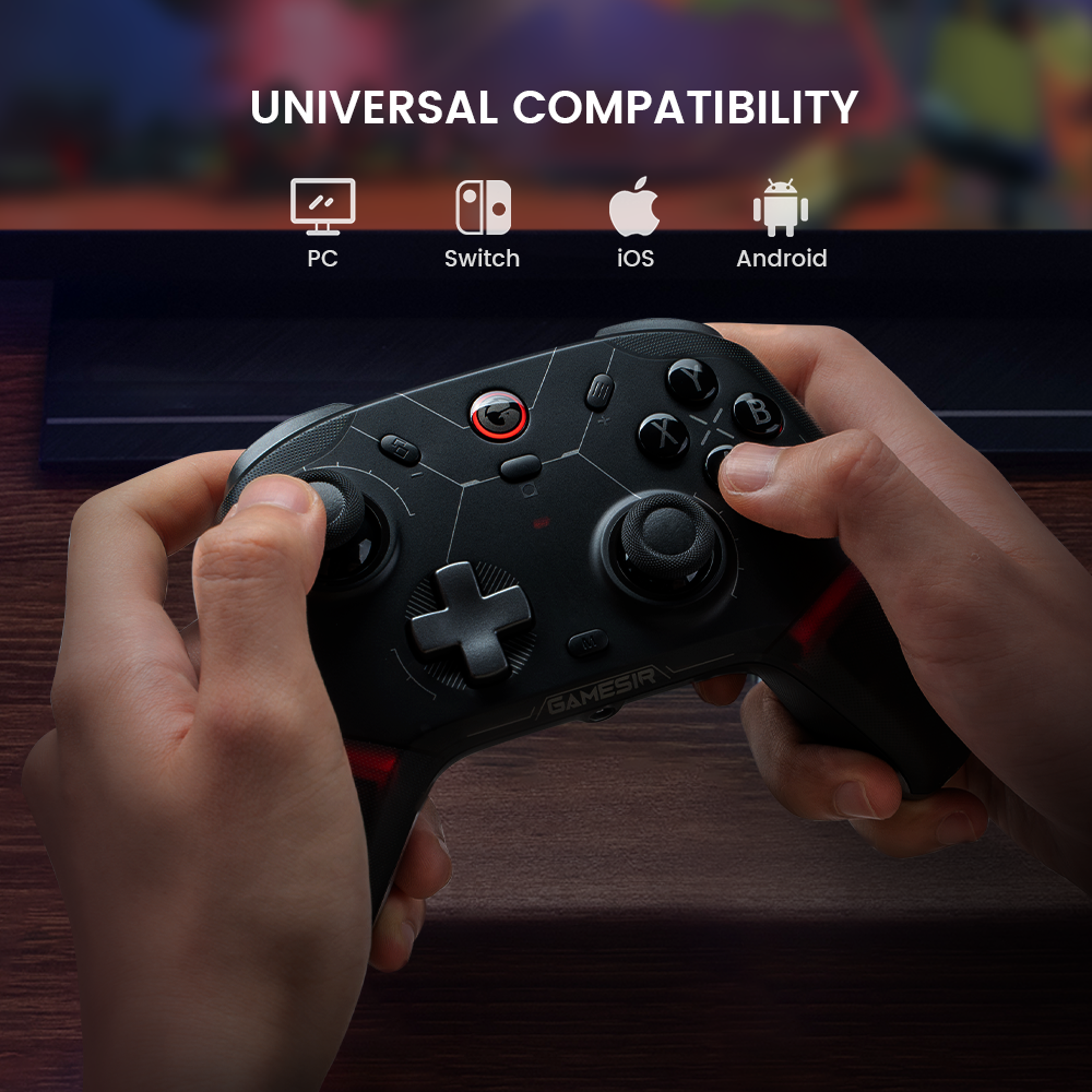 cyclone wireless controller for nintendo switch, iphone, android, bluetooth gamepad with hall effect triggers