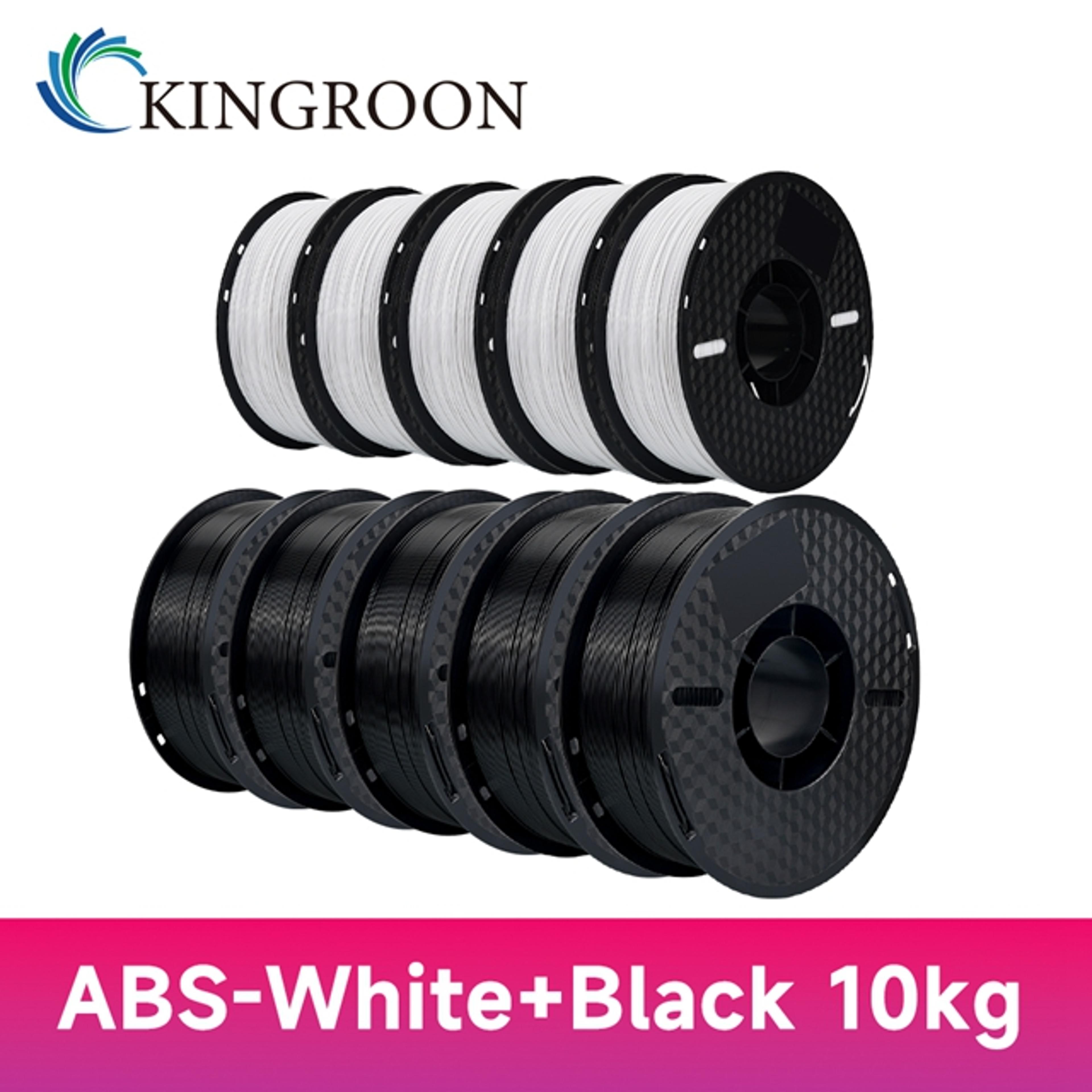 KINGROON PLAABSPETG Filament Black White Gray Rolls PLA PETG Plastic For 3D Printer 5