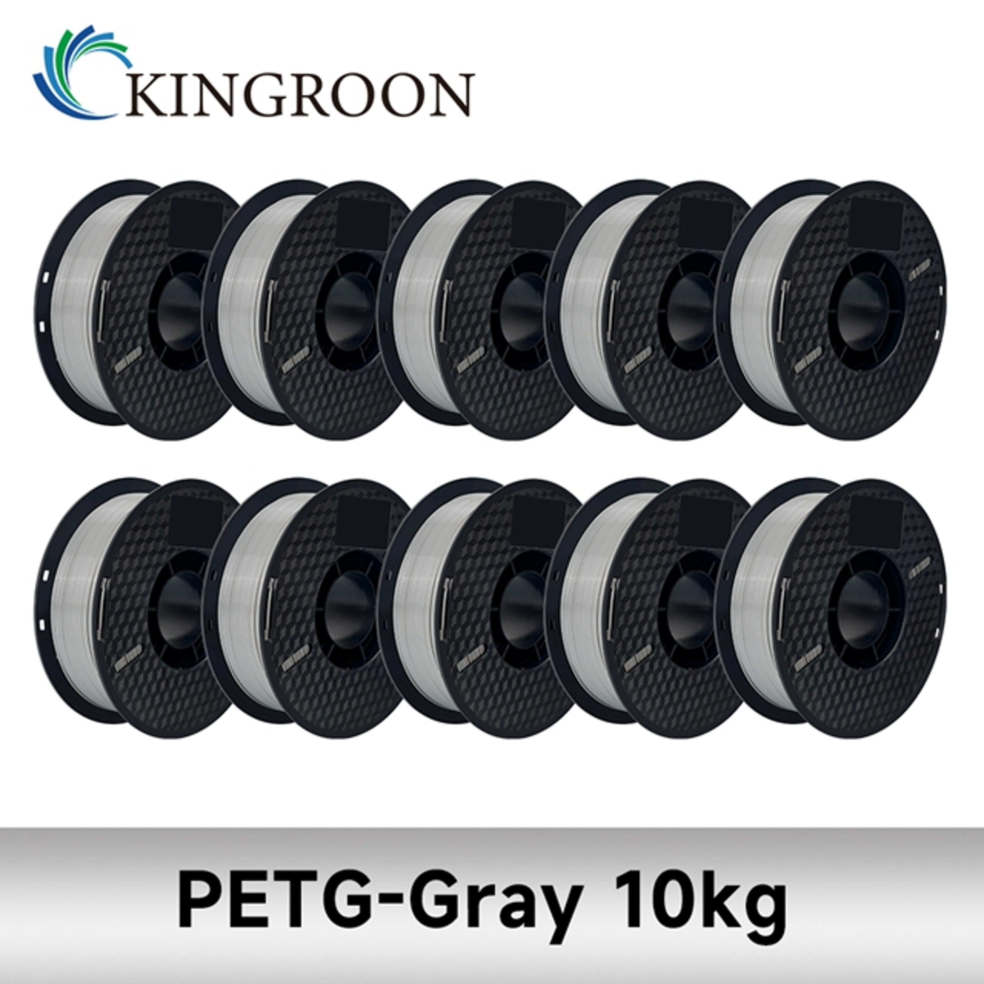 KINGROON PLAABSPETG Filament Black White Gray Rolls PLA PETG Plastic For 3D Printer 10