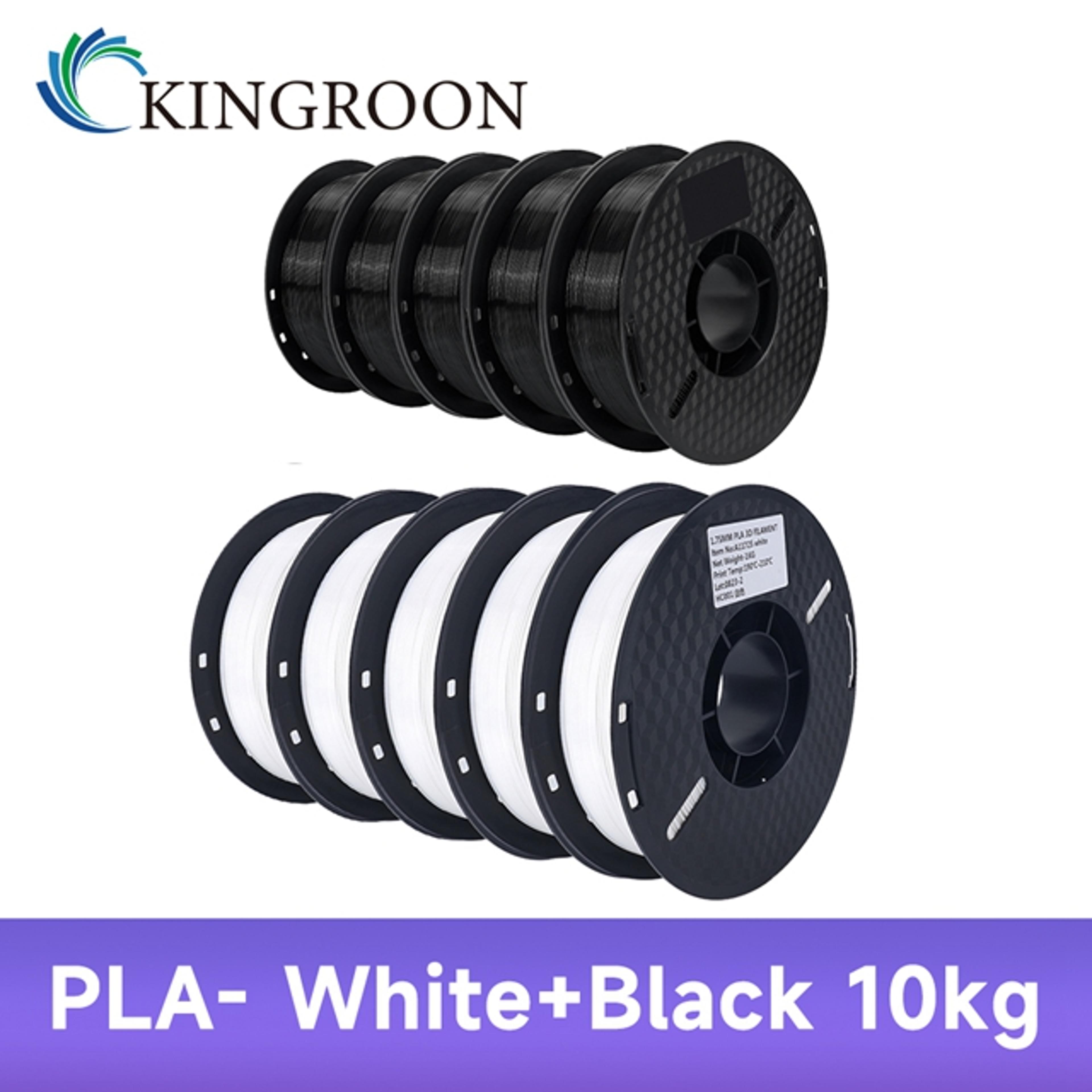 KINGROON PLAABSPETG Filament Black White Gray Rolls PLA PETG Plastic For 3D Printer 16