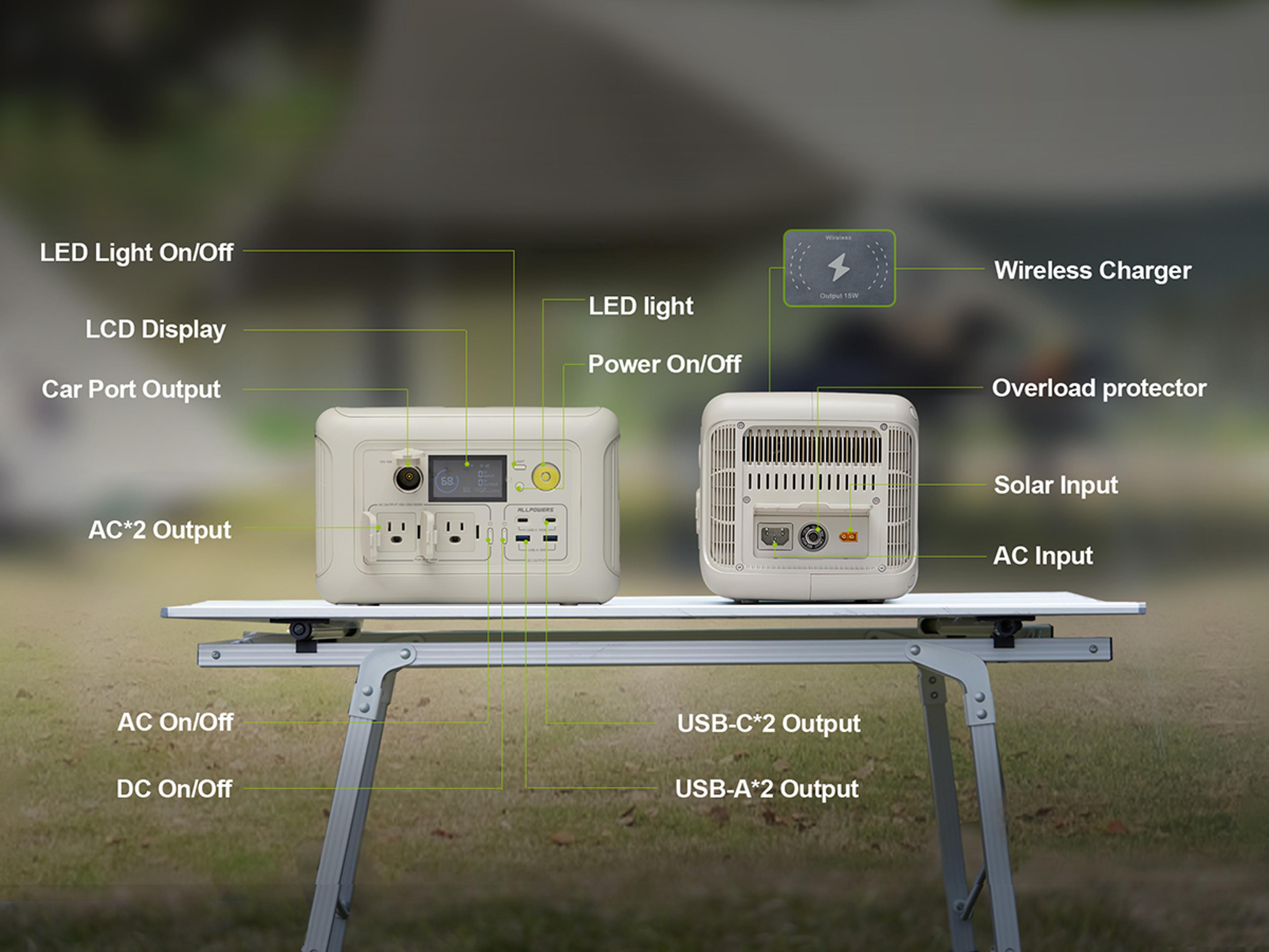 Portable Generator Powerstation With AC Outlets LiFe Battery For Home Tents Outdoor RV Camping 1