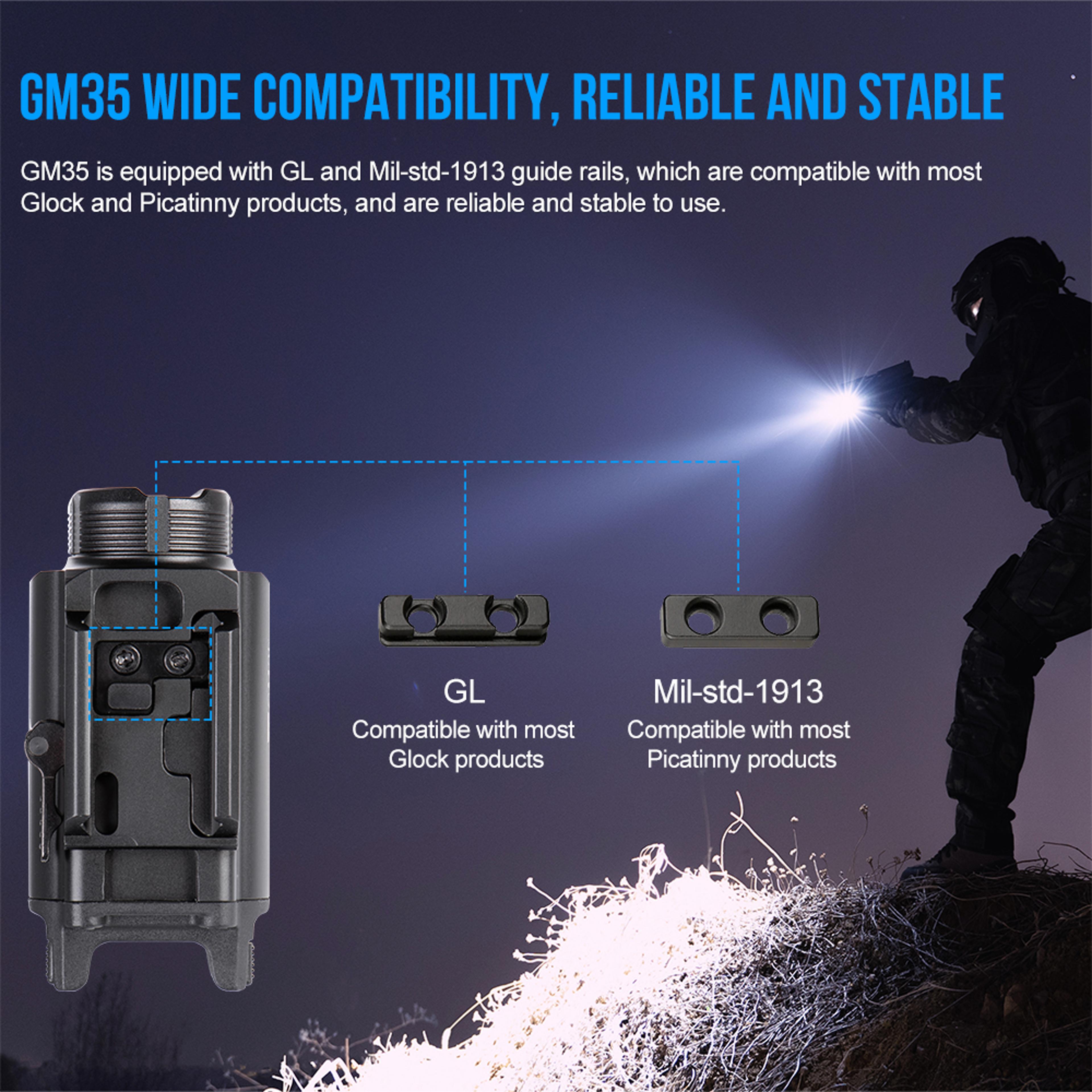 Trustfire Tactical LED Flashlights Mini Pistol Lights Lumens USB Rechargeable Quick Release Handgun 3
