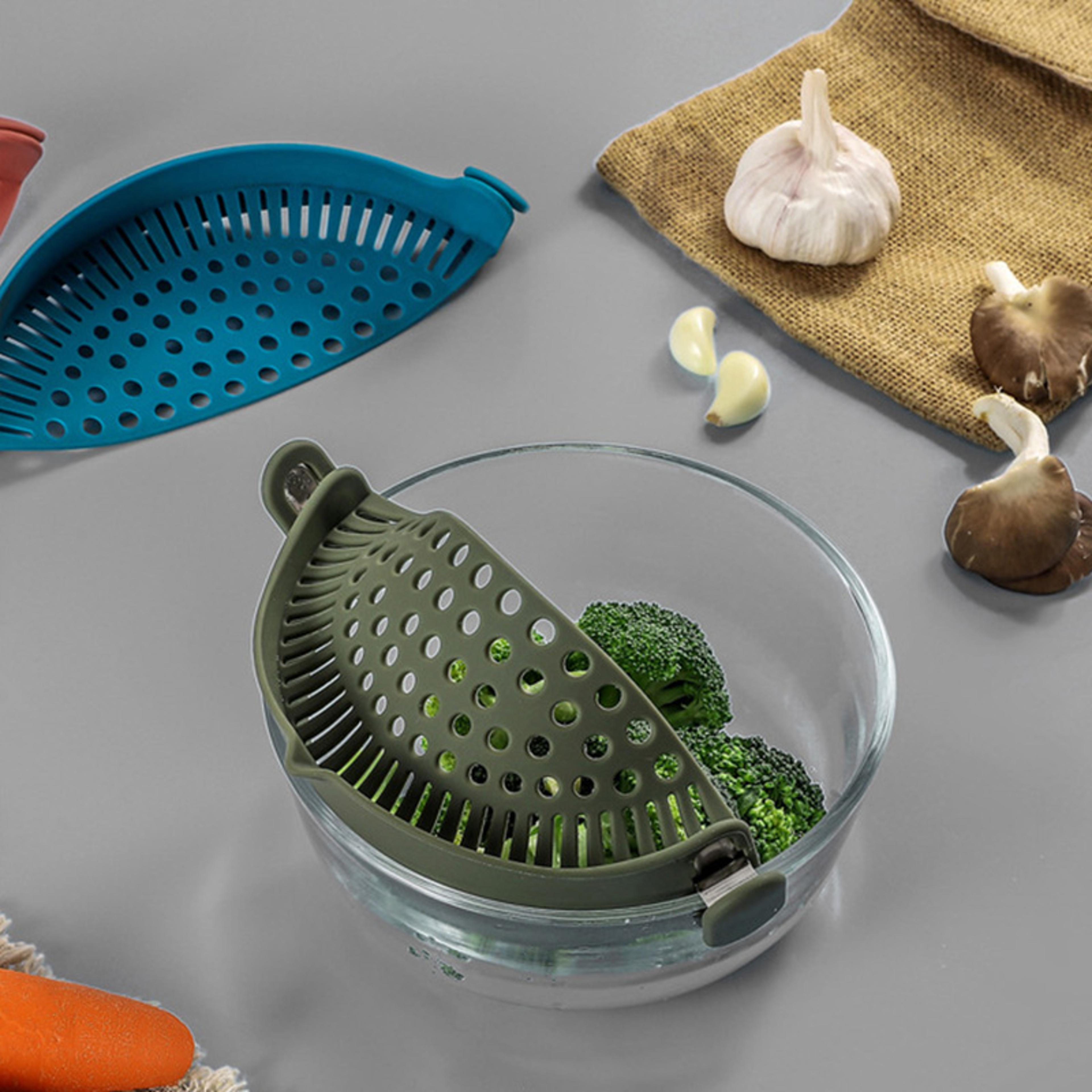 Silicone Pot Side Drainer Vegetable Noodle Drainage Filter Pour Baffle Kitchen Gadgets For Easy Coo