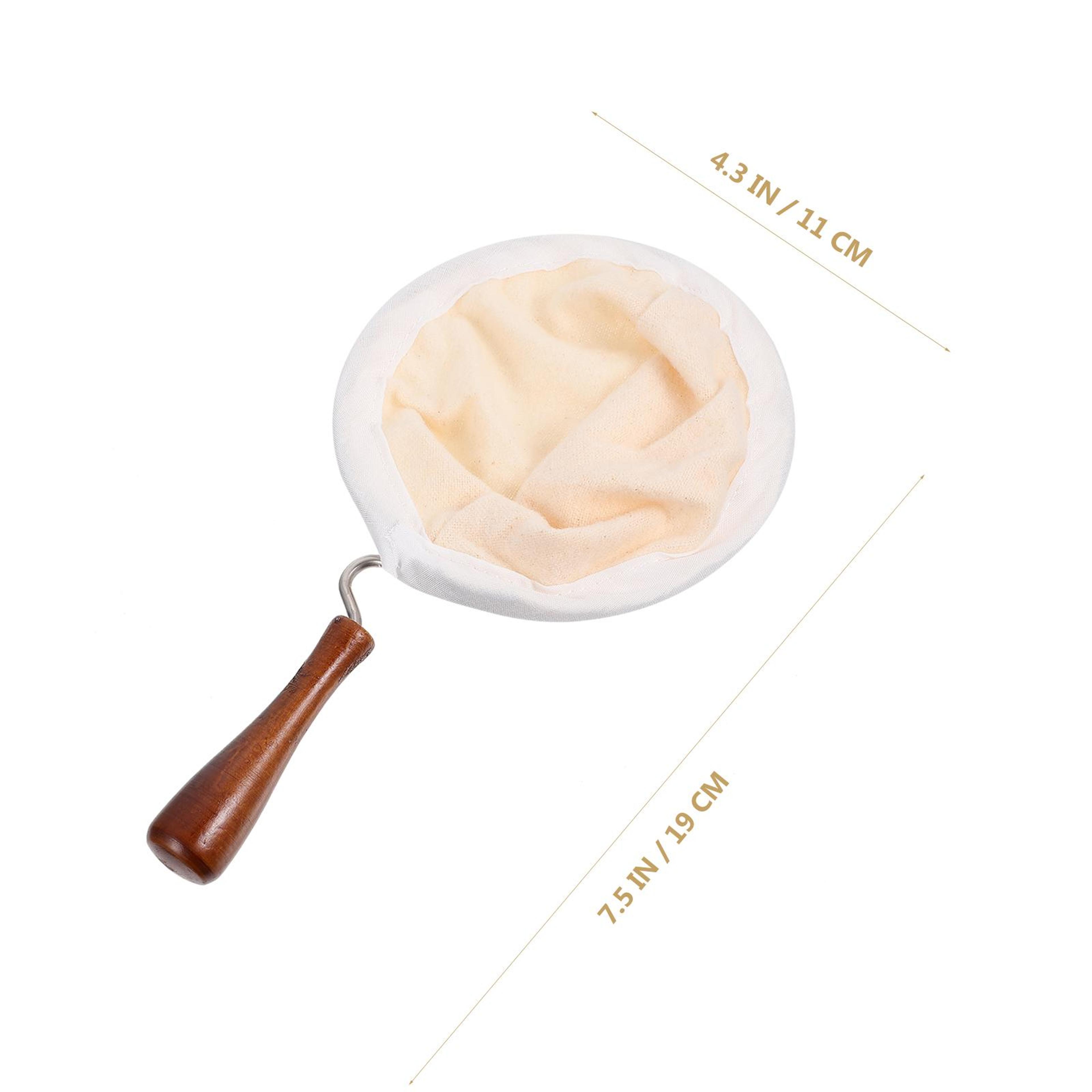 Reusable Coffee Filter Bag With Steel Ring Flannel Cloth Wood Handle Tea Strainer Pouch Kitchen Bre 5