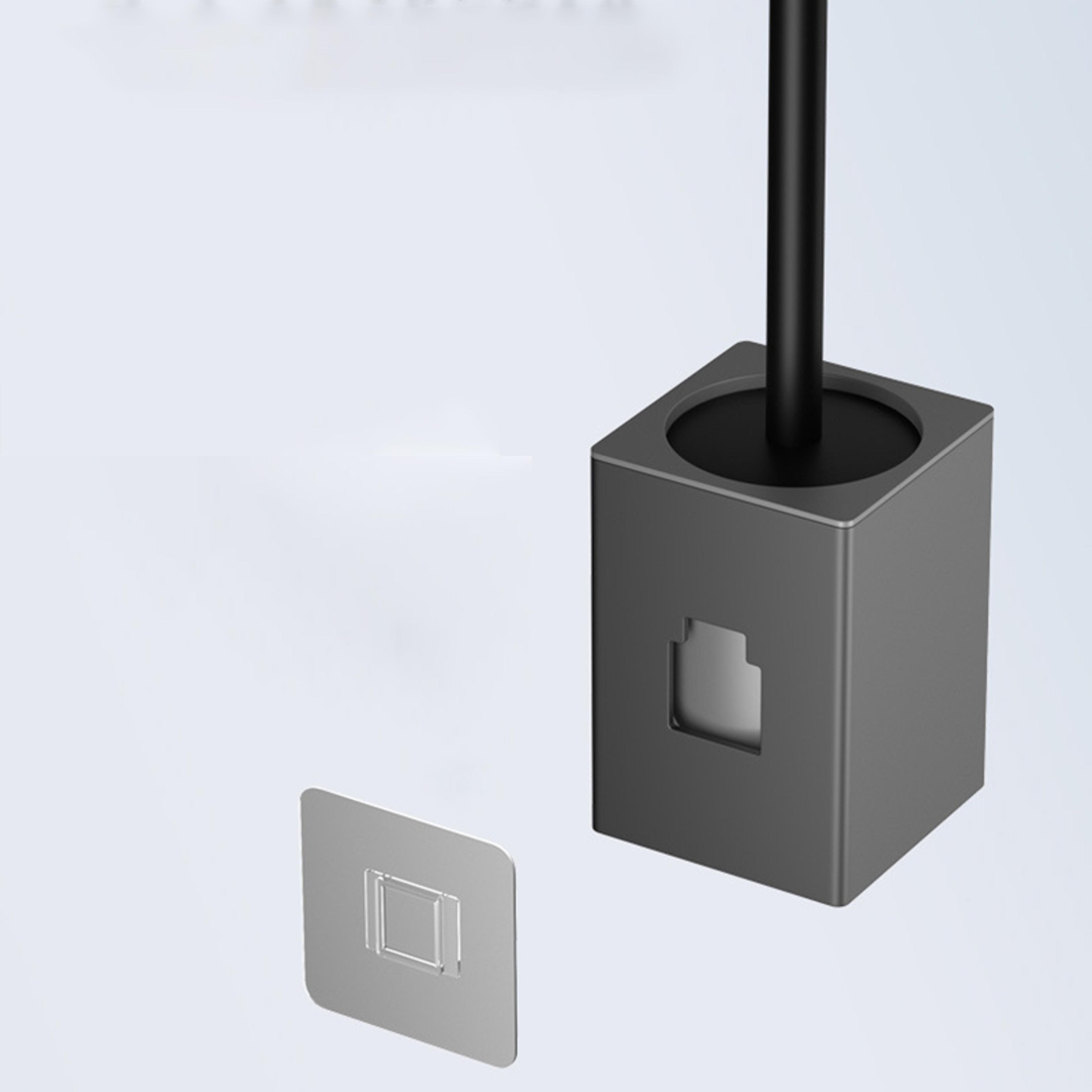 Toilet Brush Holder Wallmounted No Drilling Toilet Bowl Brush And Holder Space Aluminum Bathroom Cl 3