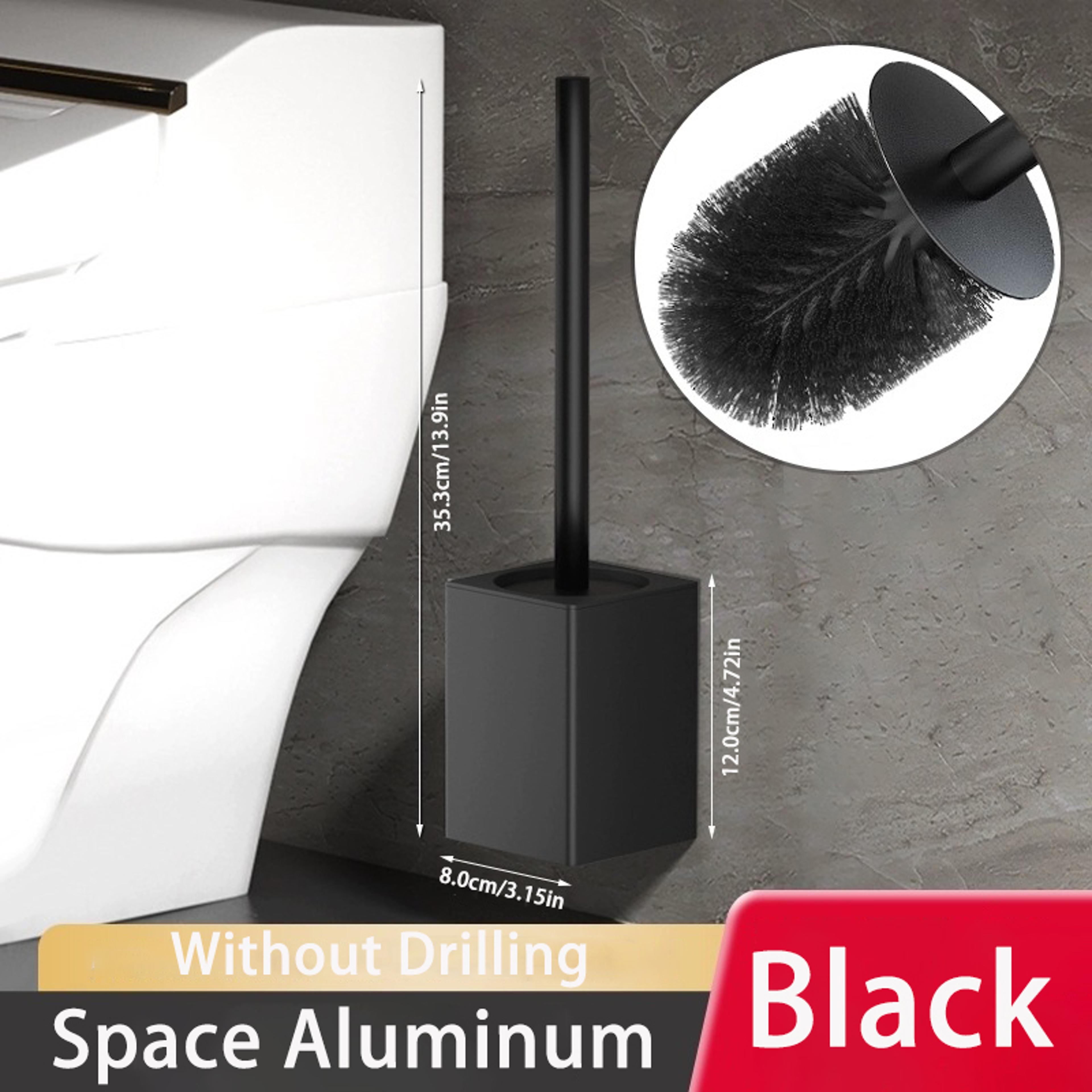 Toilet Brush Holder Wallmounted No Drilling Toilet Bowl Brush And Holder Space Aluminum Bathroom Cl 6