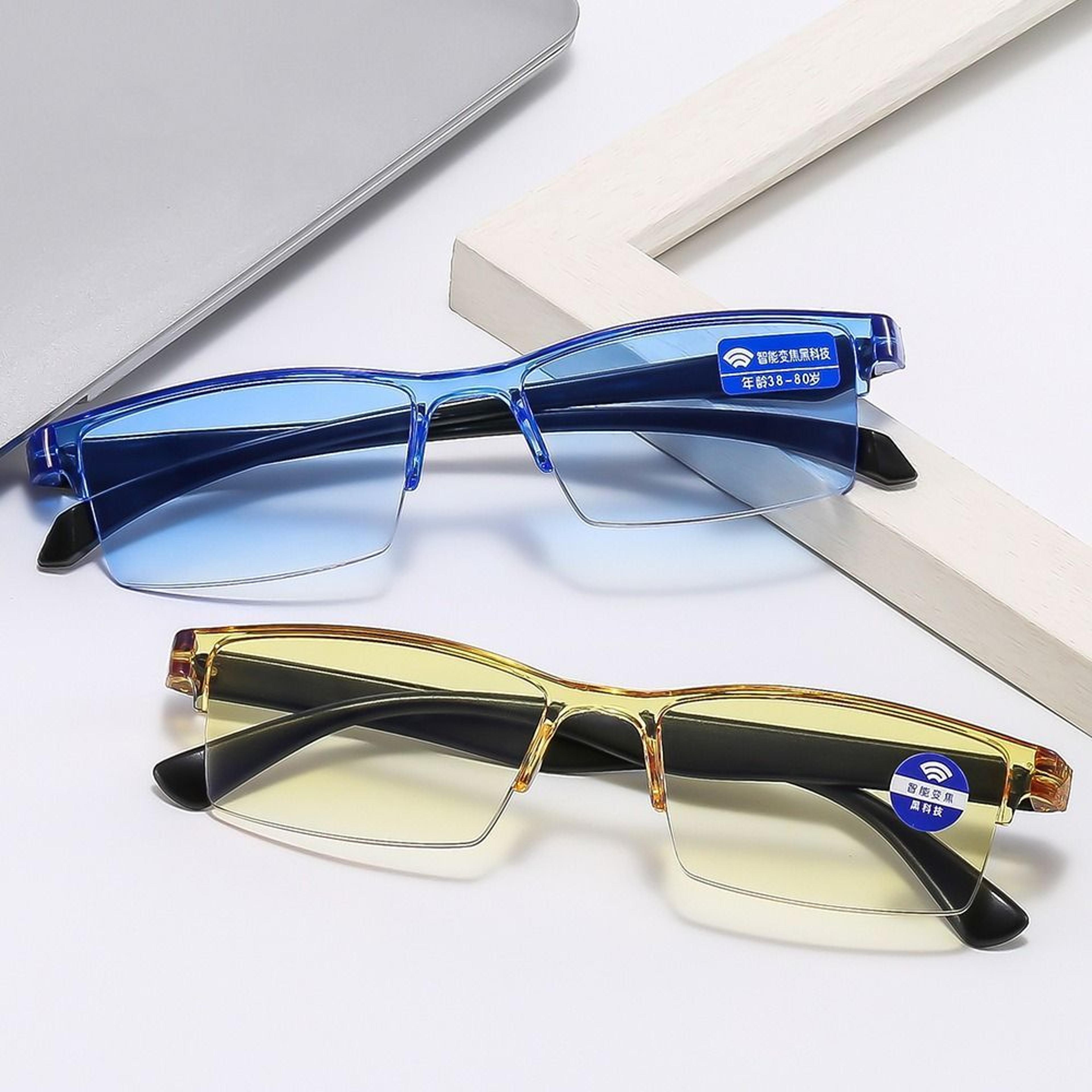 smart automatic zoom eyeglasses for men and women, anti-blue light frameless optical computer eyewear