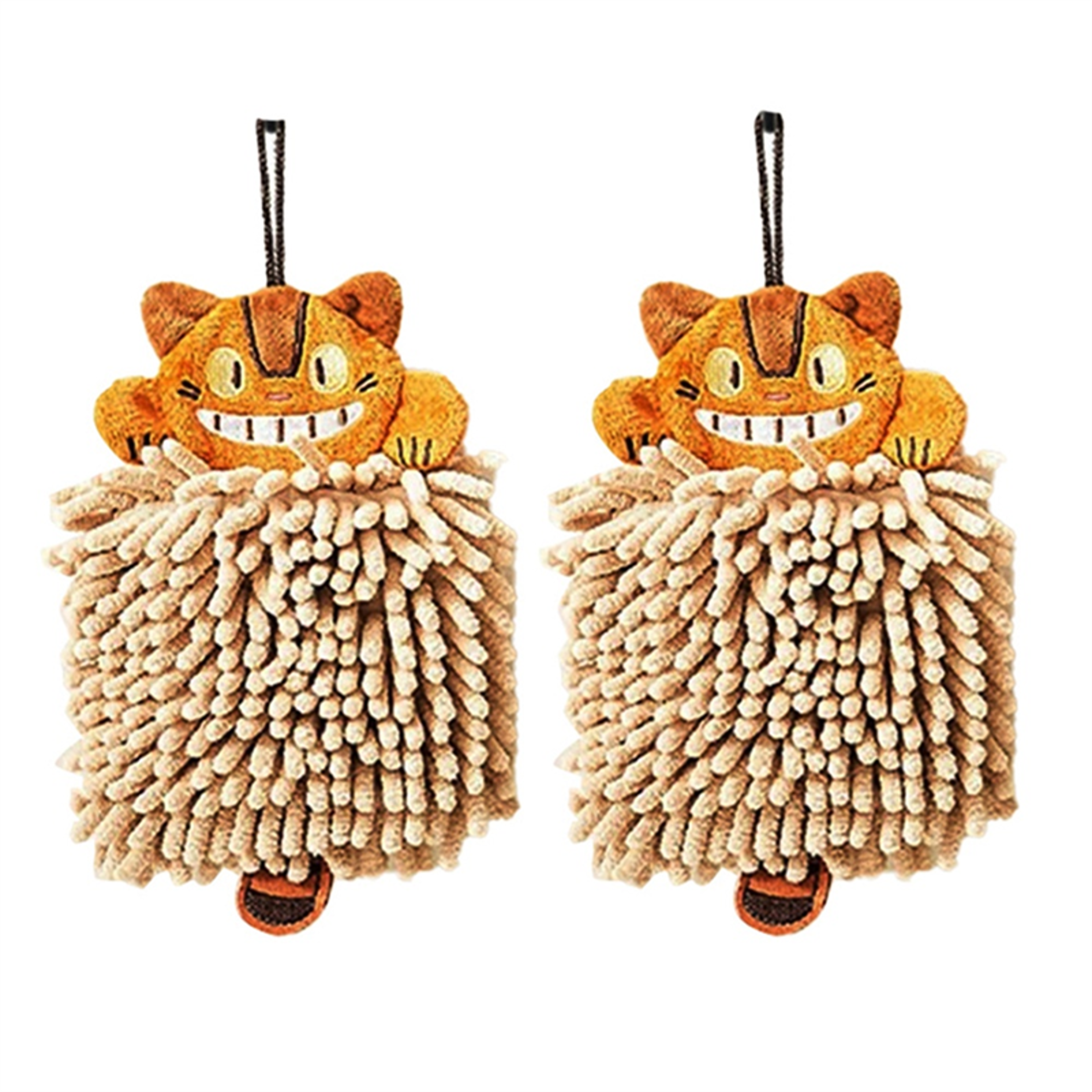 cartoon cat hand towel, super soft chenille microfiber, quick-dry absorbent home towel for kitchen bathroom